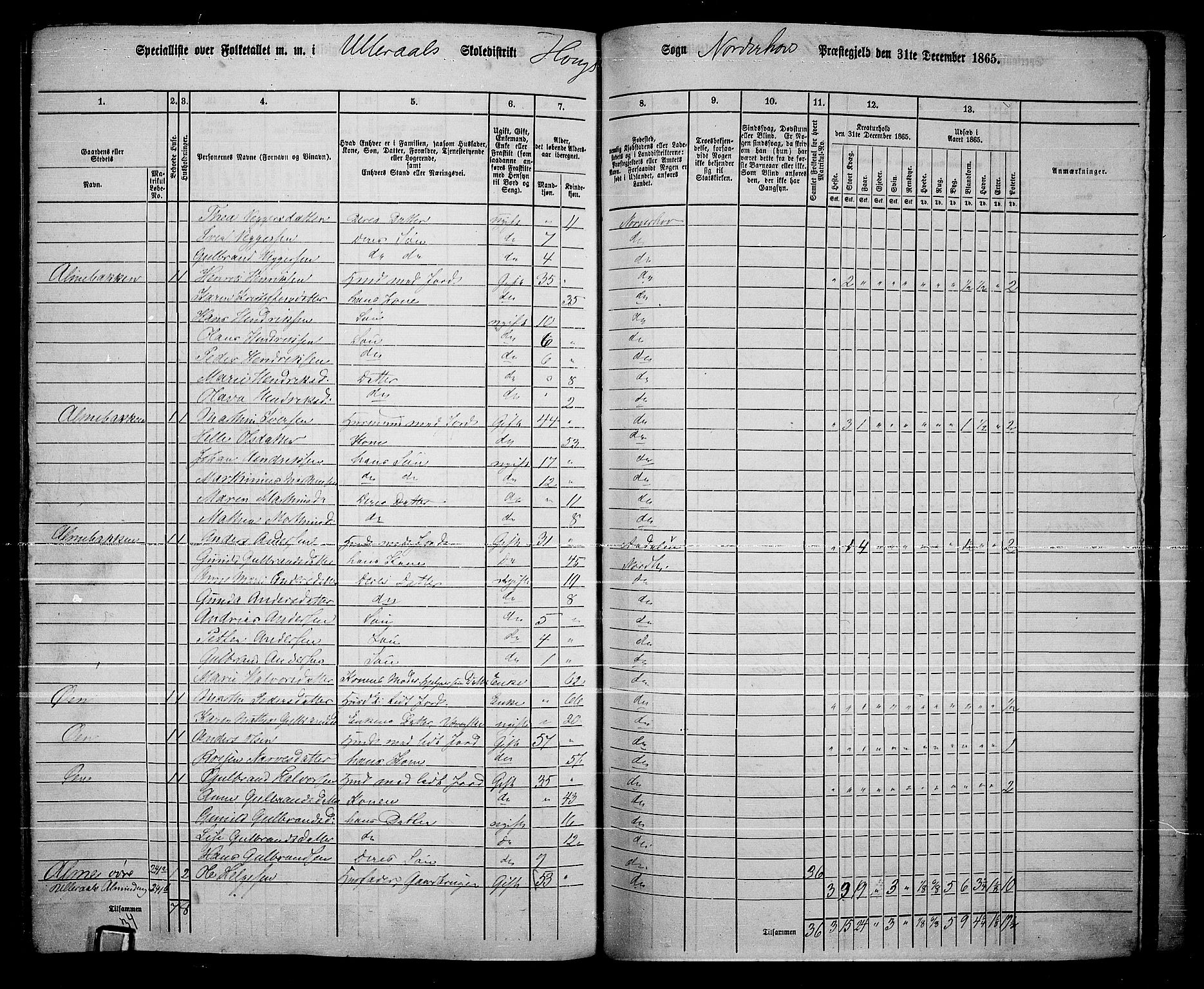 RA, 1865 census for Norderhov/Norderhov, Haug og Lunder, 1865, p. 273