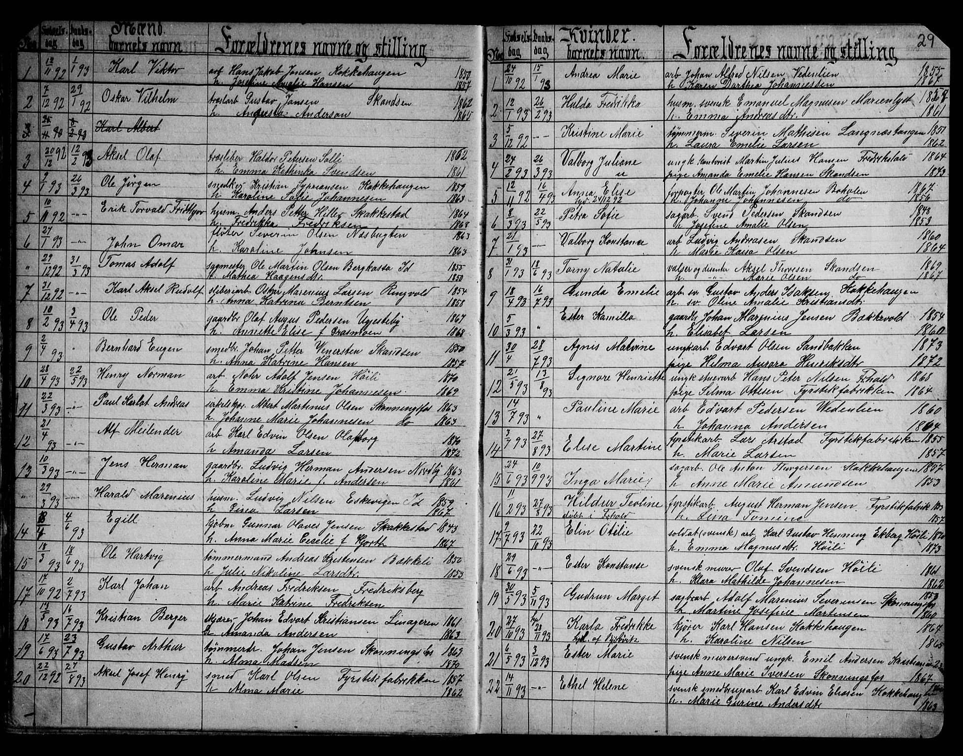 Berg prestekontor Kirkebøker, SAO/A-10902/G/Gb/L0001: Parish register (copy) no. II 1, 1874-1946, p. 29