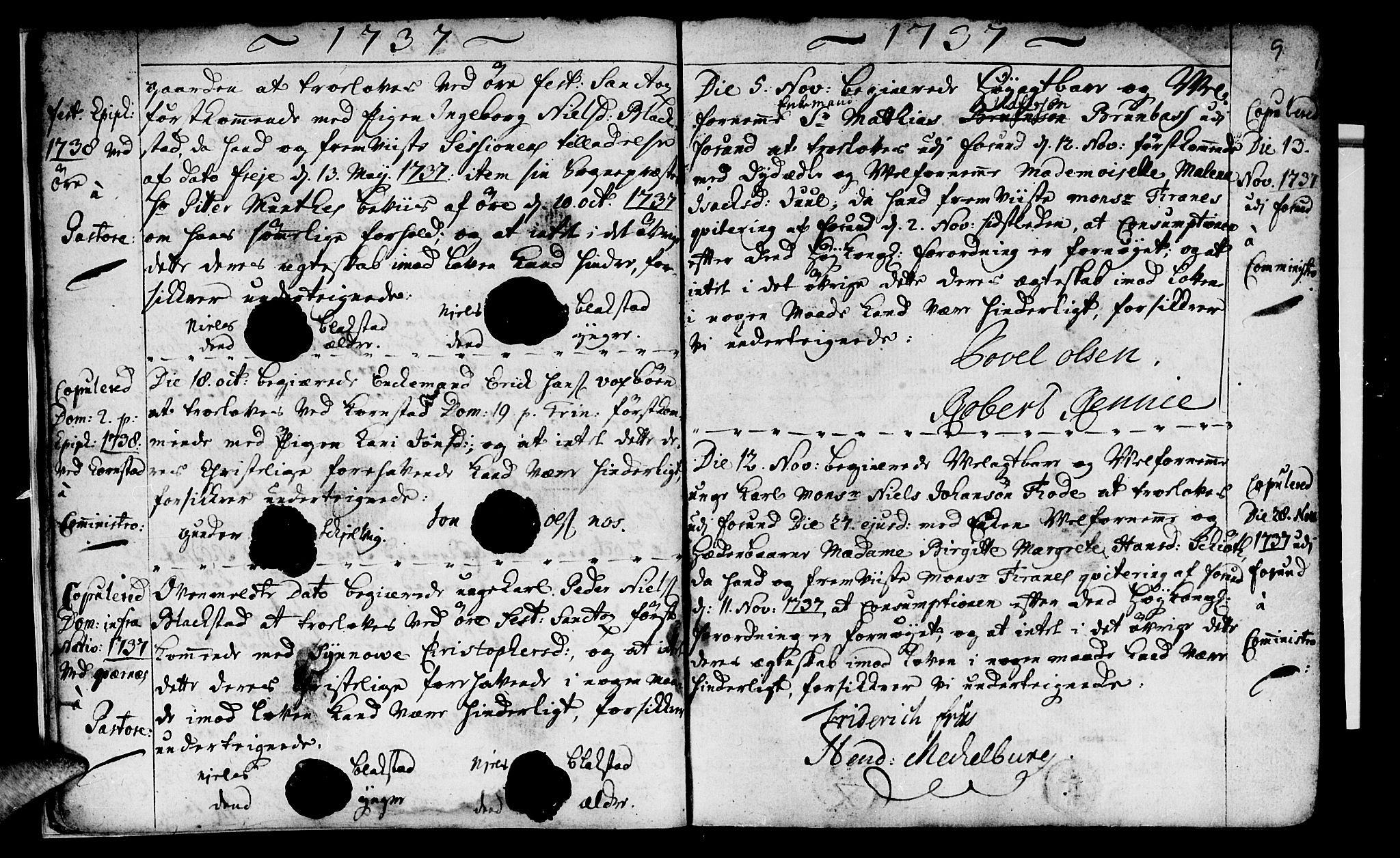 Ministerialprotokoller, klokkerbøker og fødselsregistre - Møre og Romsdal, AV/SAT-A-1454/568/L0792: Parish register (official) no. 568A01, 1737-1749, p. 8-9