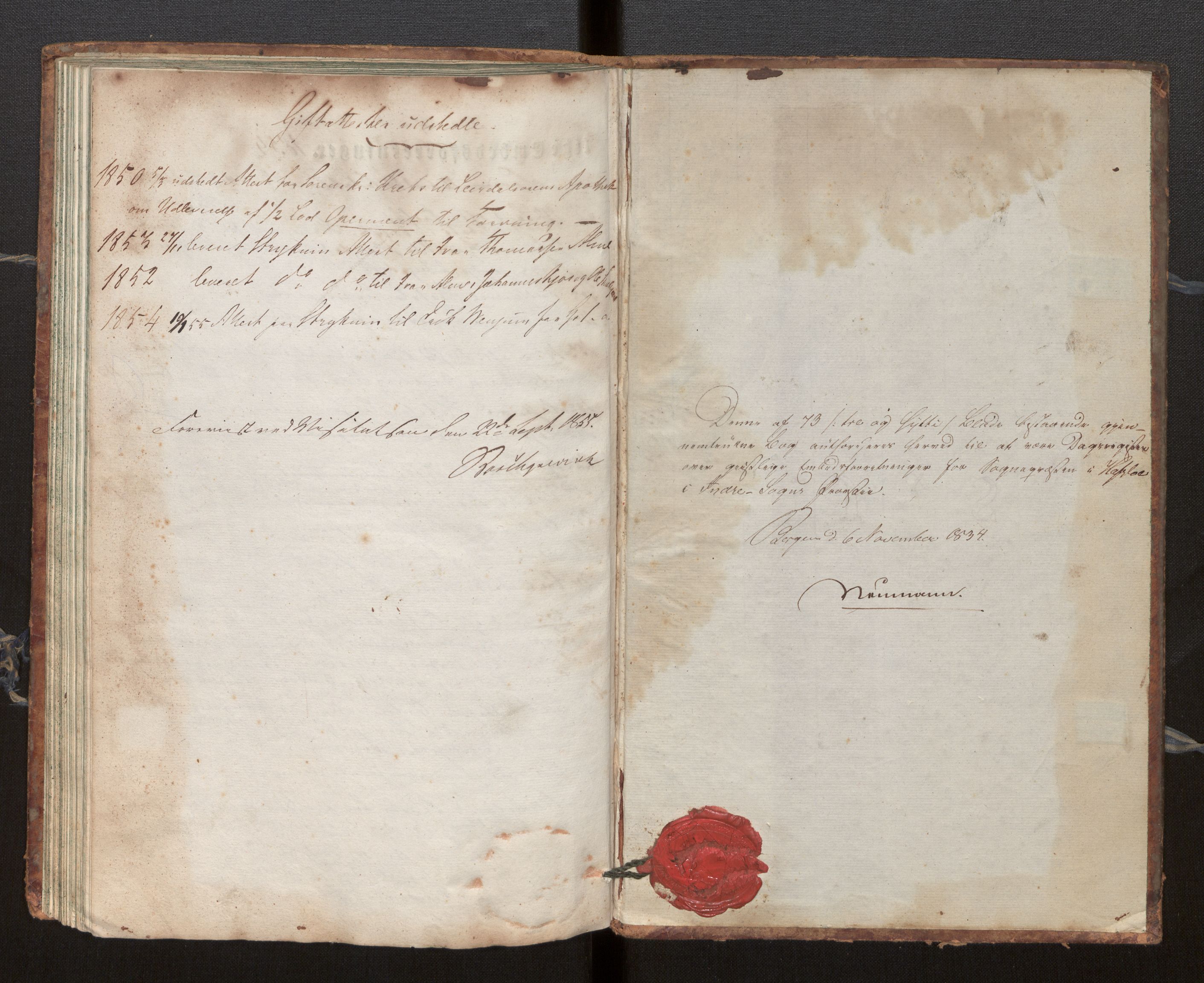 Hafslo sokneprestembete, SAB/A-80301/H/Haa/Haaf/L0001: Diary records no. F 1, 1834-1854