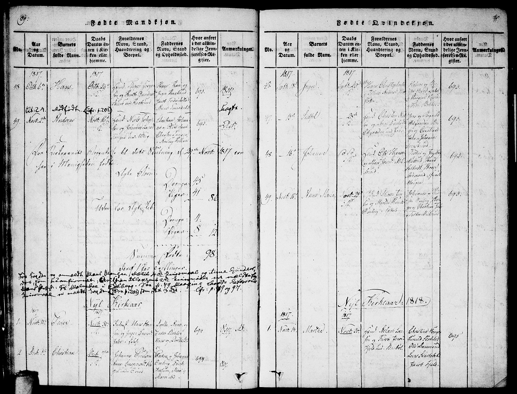 Enebakk prestekontor Kirkebøker, SAO/A-10171c/F/Fa/L0005: Parish register (official) no. I 5, 1790-1825, p. 39-40