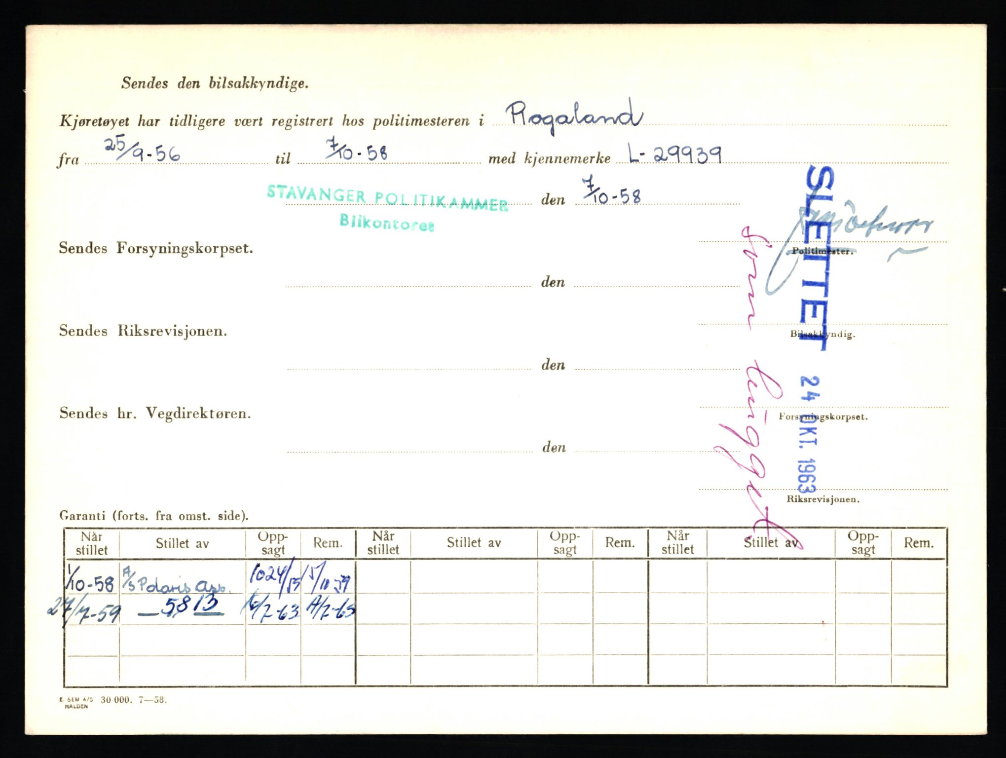 Stavanger trafikkstasjon, AV/SAST-A-101942/0/F/L0013: L-4700 - L-5079, 1930-1971, p. 938