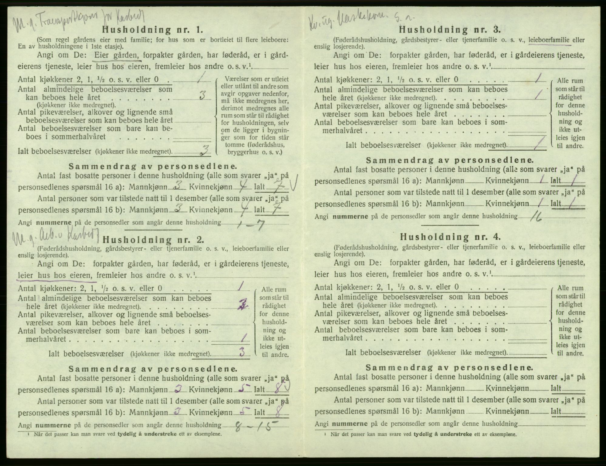 SAB, 1920 census for Odda, 1920, p. 1096