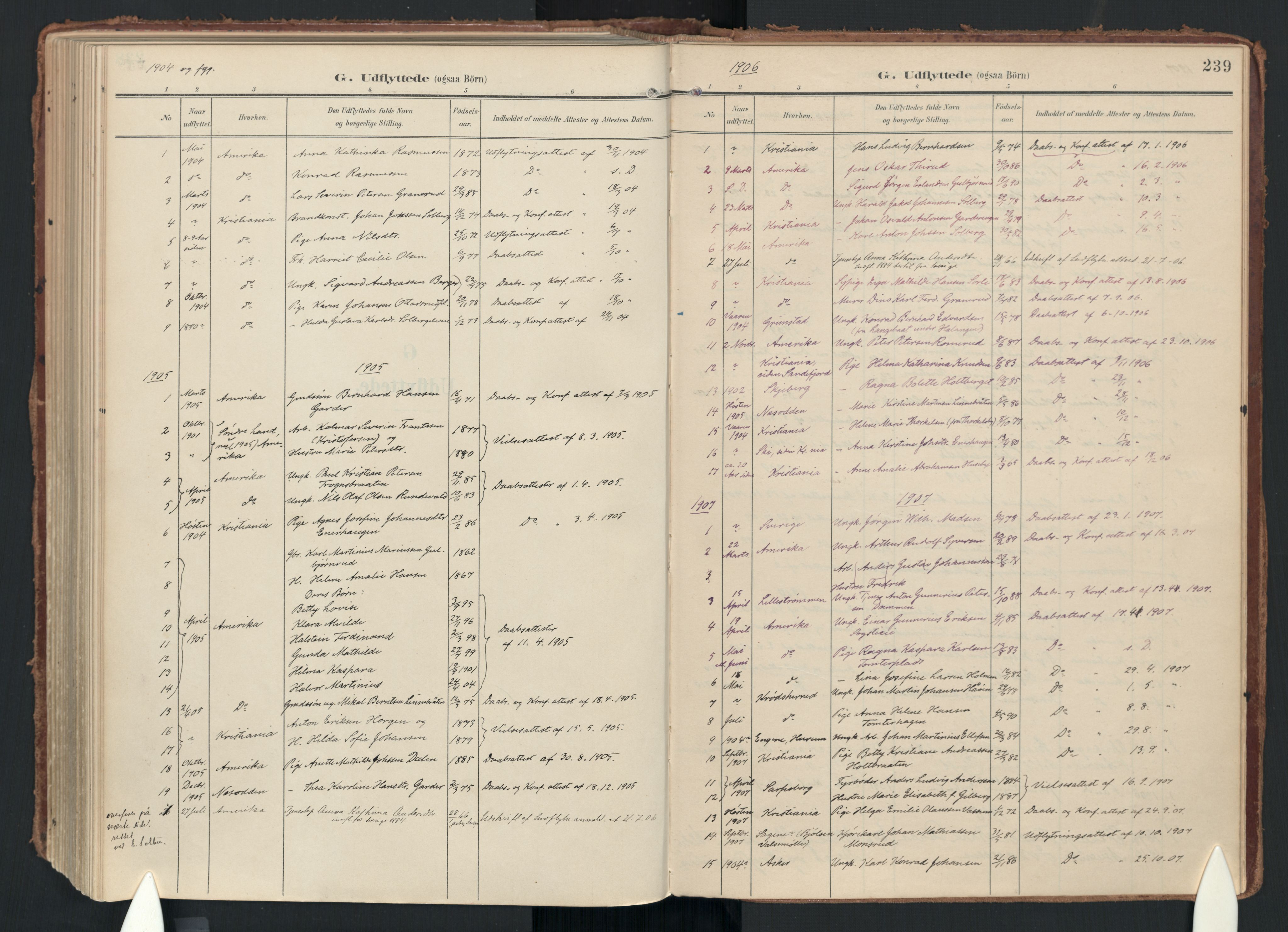 Drøbak prestekontor Kirkebøker, SAO/A-10142a/F/Fc/L0003: Parish register (official) no. III 3, 1901-1920, p. 239
