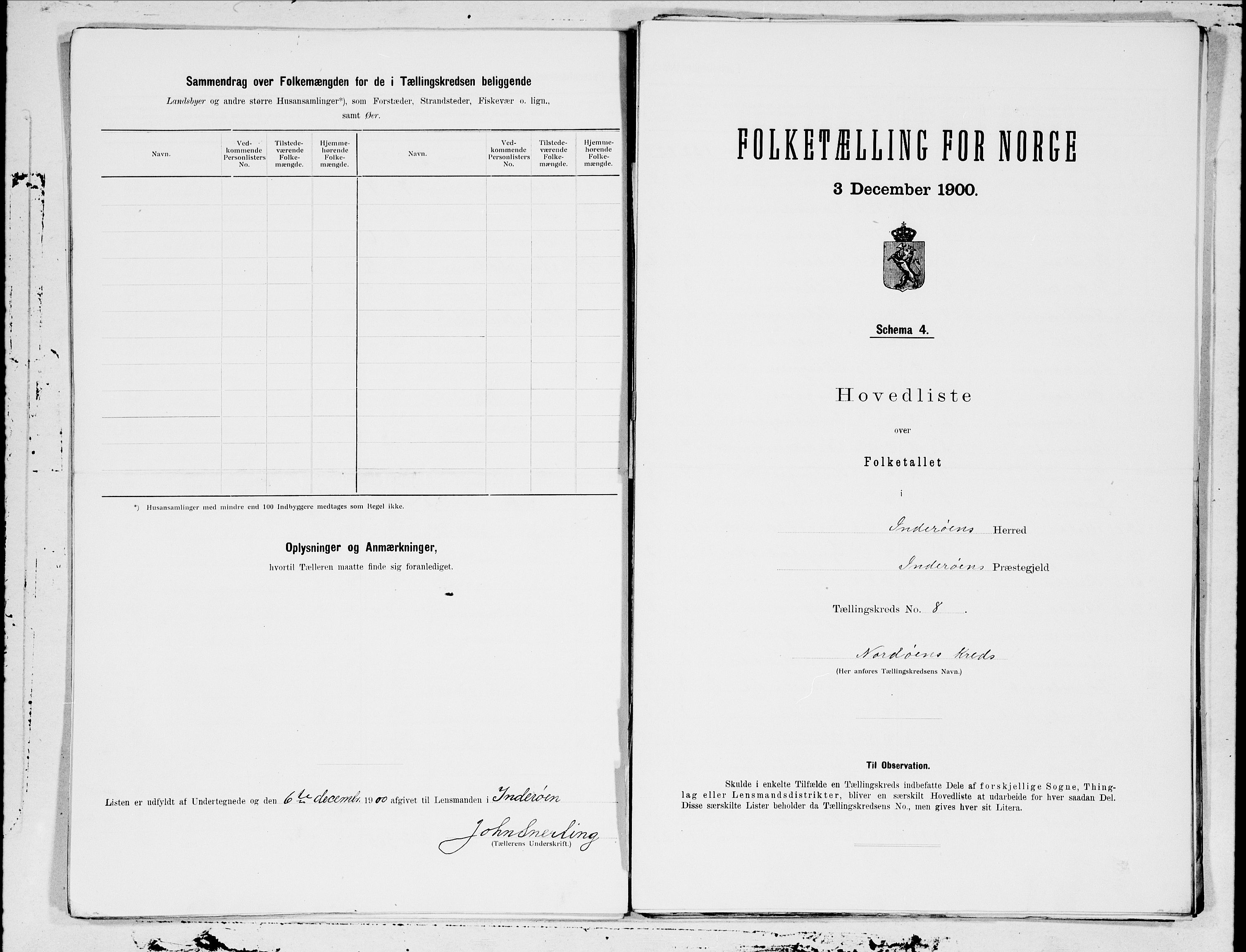 SAT, 1900 census for Inderøy, 1900, p. 16