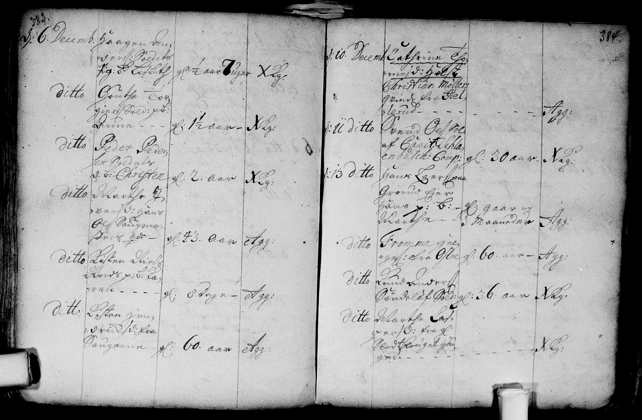 Aker prestekontor kirkebøker, AV/SAO-A-10861/F/L0002: Parish register (official) no. 2, 1714-1720, p. 383-384