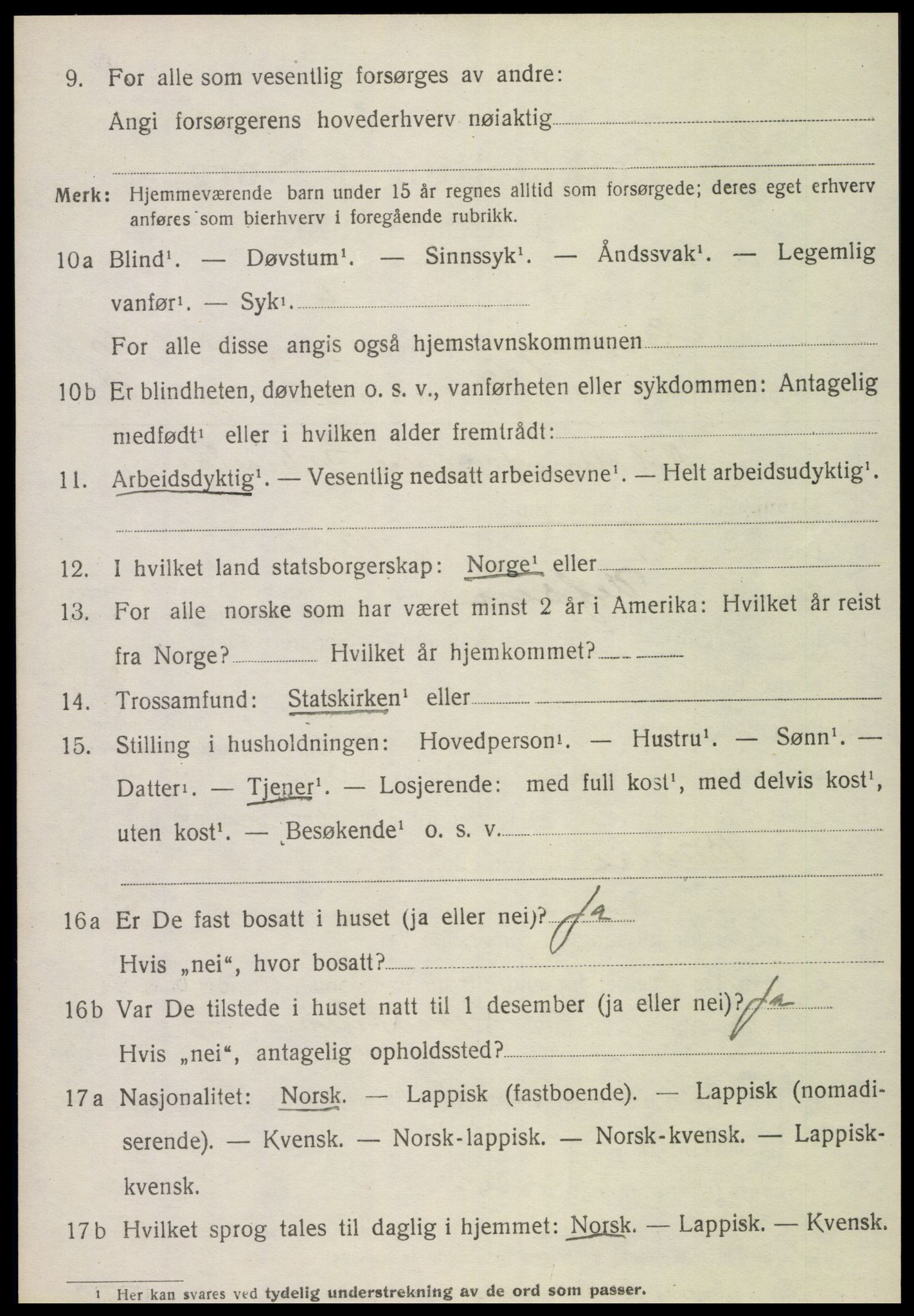SAT, 1920 census for Grong, 1920, p. 6094