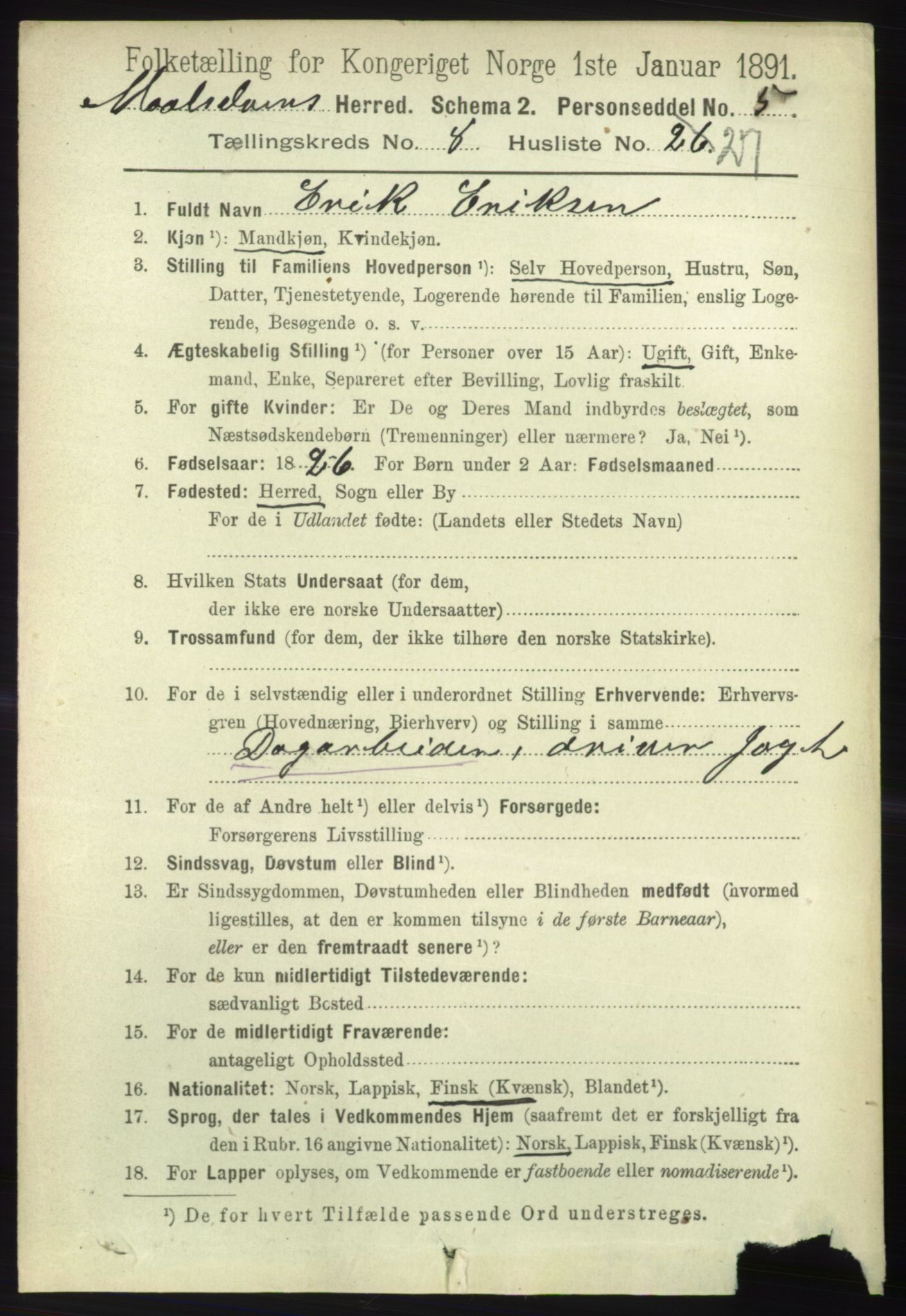 RA, 1891 census for 1924 Målselv, 1891, p. 2709