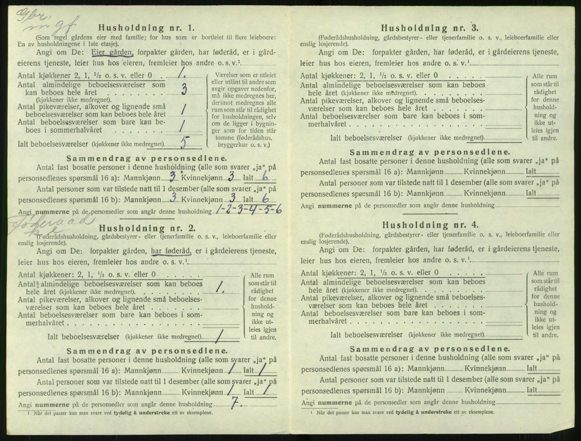 SAT, 1920 census for Stranda, 1920, p. 536