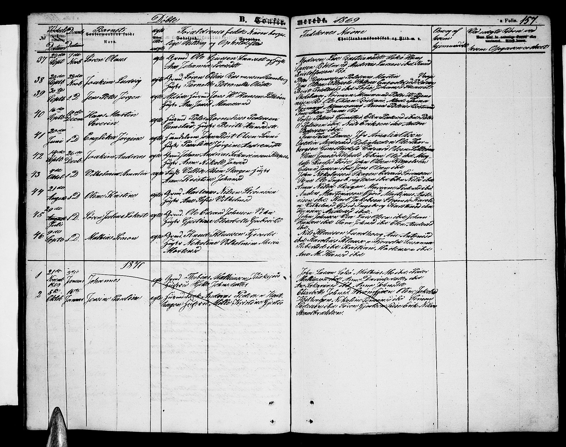 Ministerialprotokoller, klokkerbøker og fødselsregistre - Nordland, SAT/A-1459/891/L1313: Parish register (copy) no. 891C02, 1856-1870, p. 157