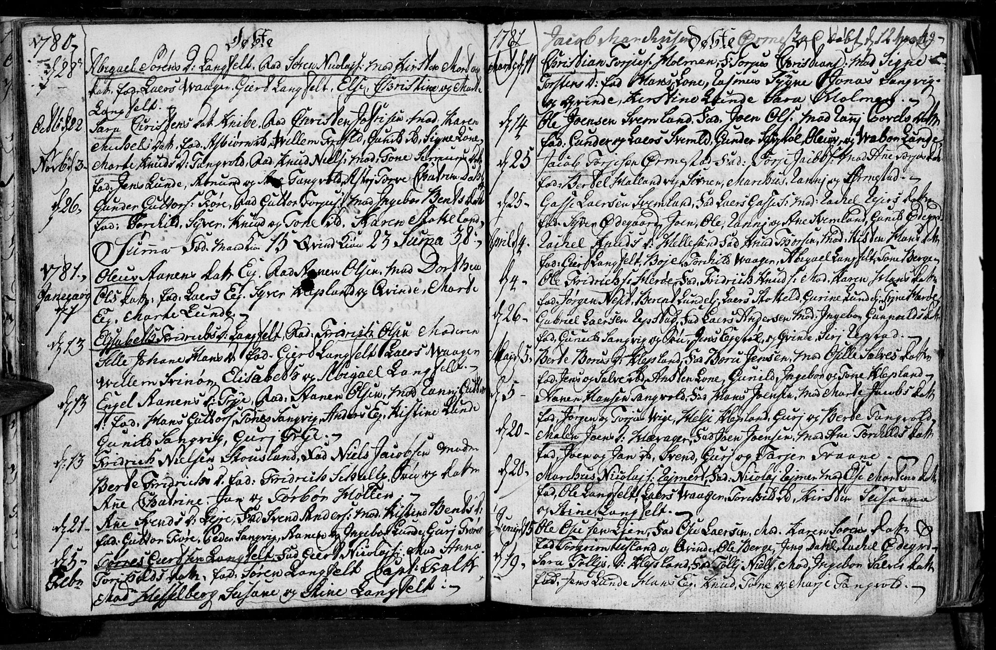 Søgne sokneprestkontor, SAK/1111-0037/F/Fa/Fab/L0004: Parish register (official) no. A 4, 1770-1822, p. 48-49