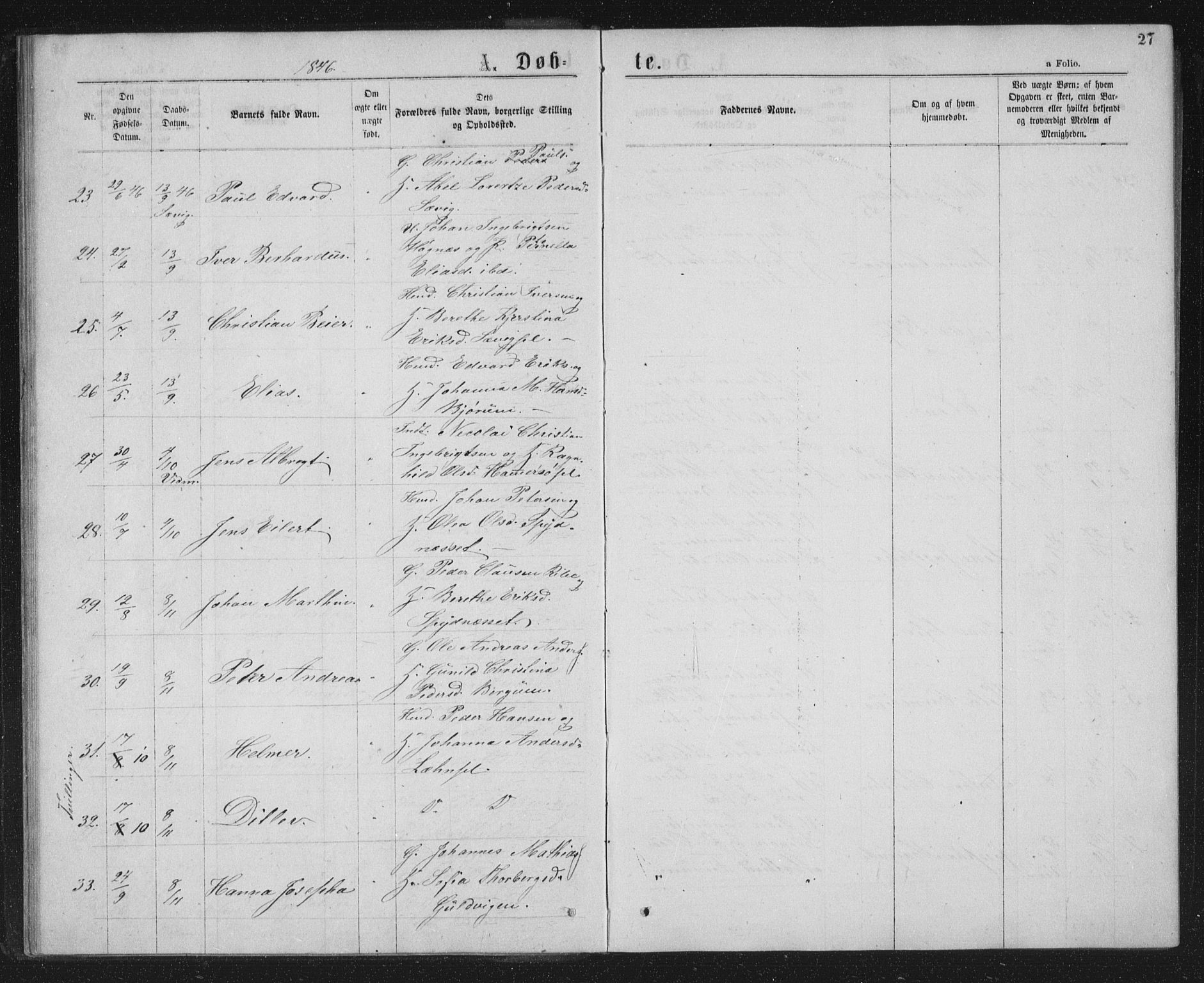 Ministerialprotokoller, klokkerbøker og fødselsregistre - Nord-Trøndelag, AV/SAT-A-1458/768/L0566: Parish register (official) no. 768A01, 1836-1865, p. 27