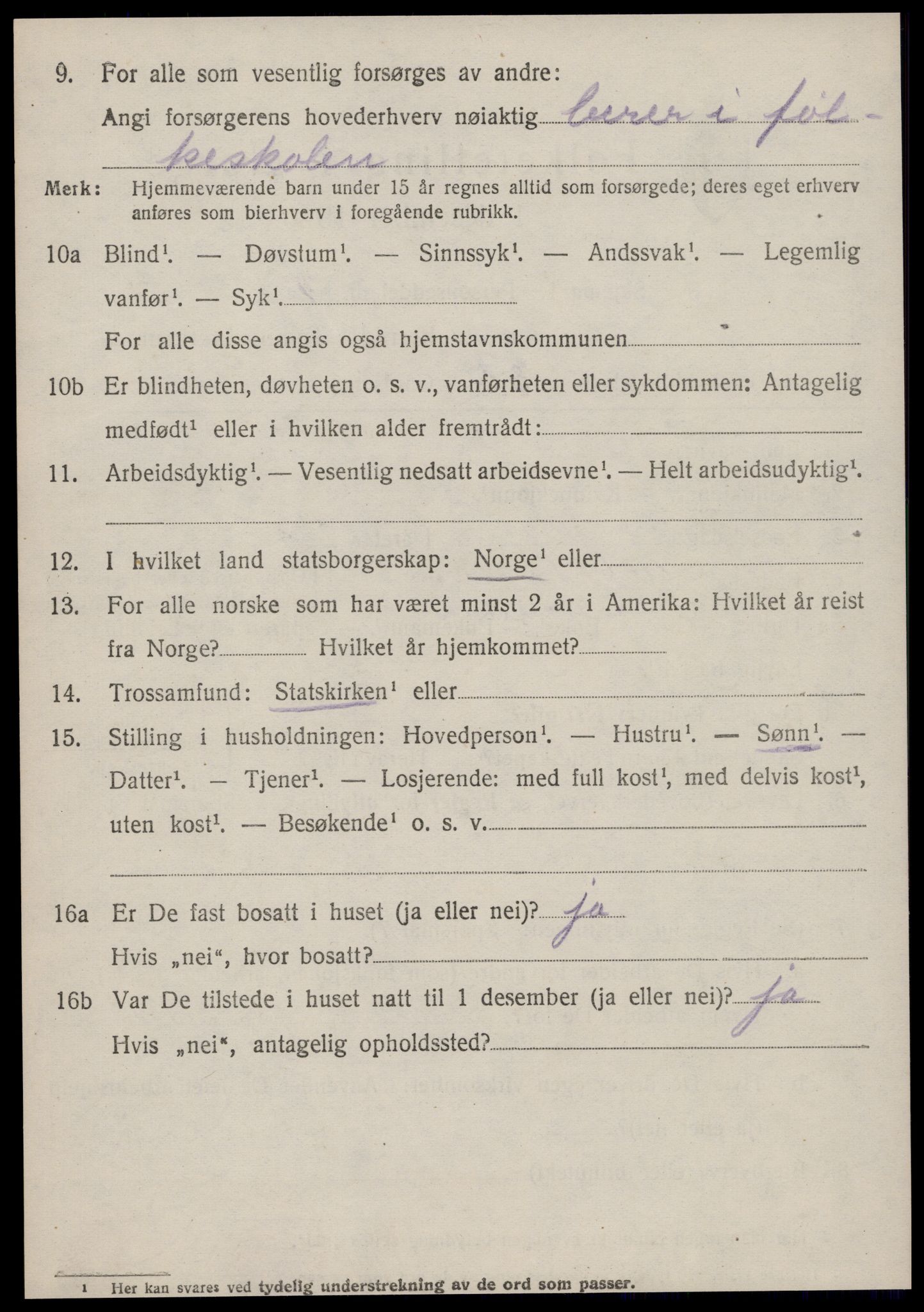 SAT, 1920 census for Borgund, 1920, p. 19327