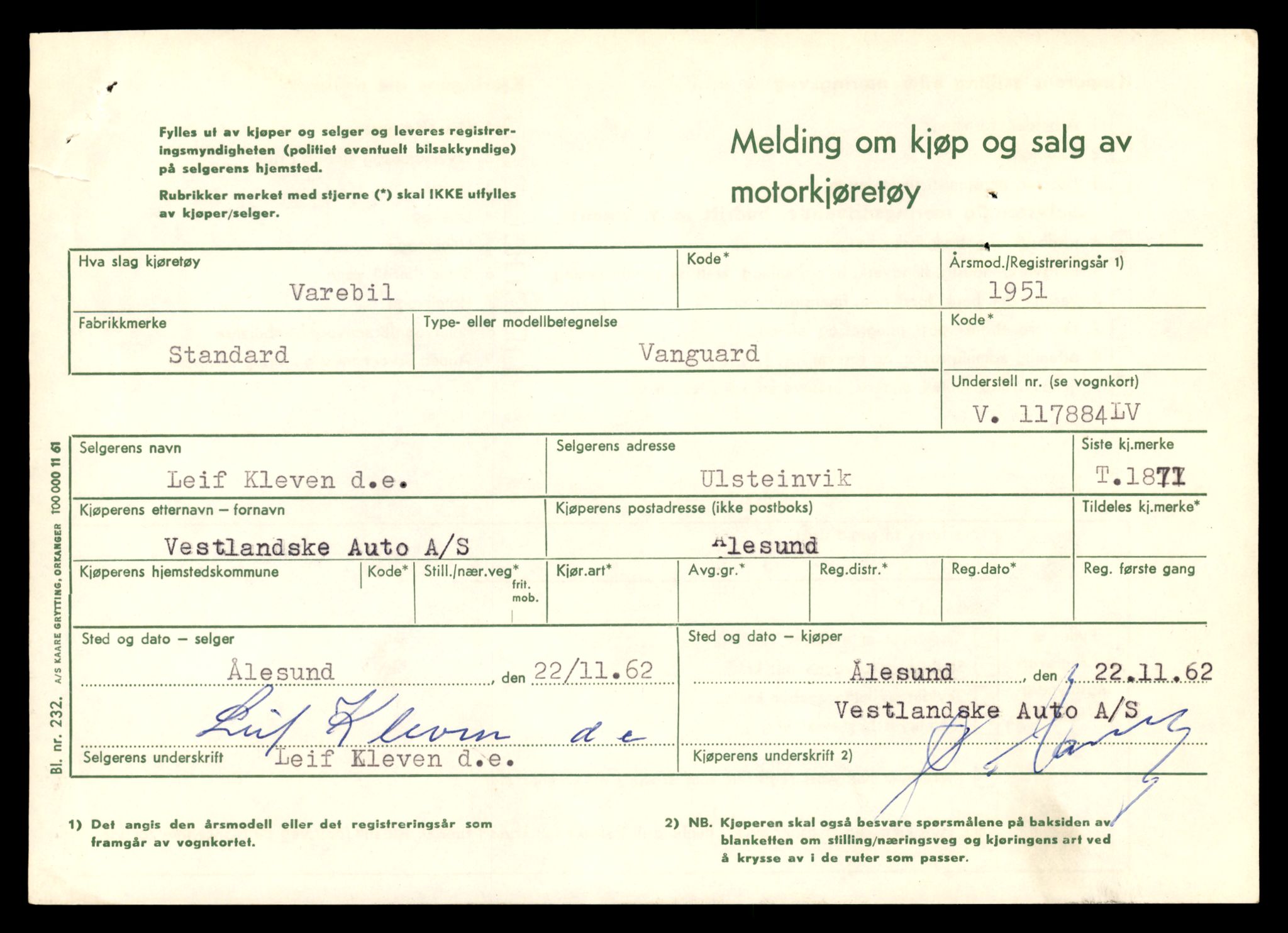 Møre og Romsdal vegkontor - Ålesund trafikkstasjon, AV/SAT-A-4099/F/Fe/L0016: Registreringskort for kjøretøy T 1851 - T 1984, 1927-1998, p. 405