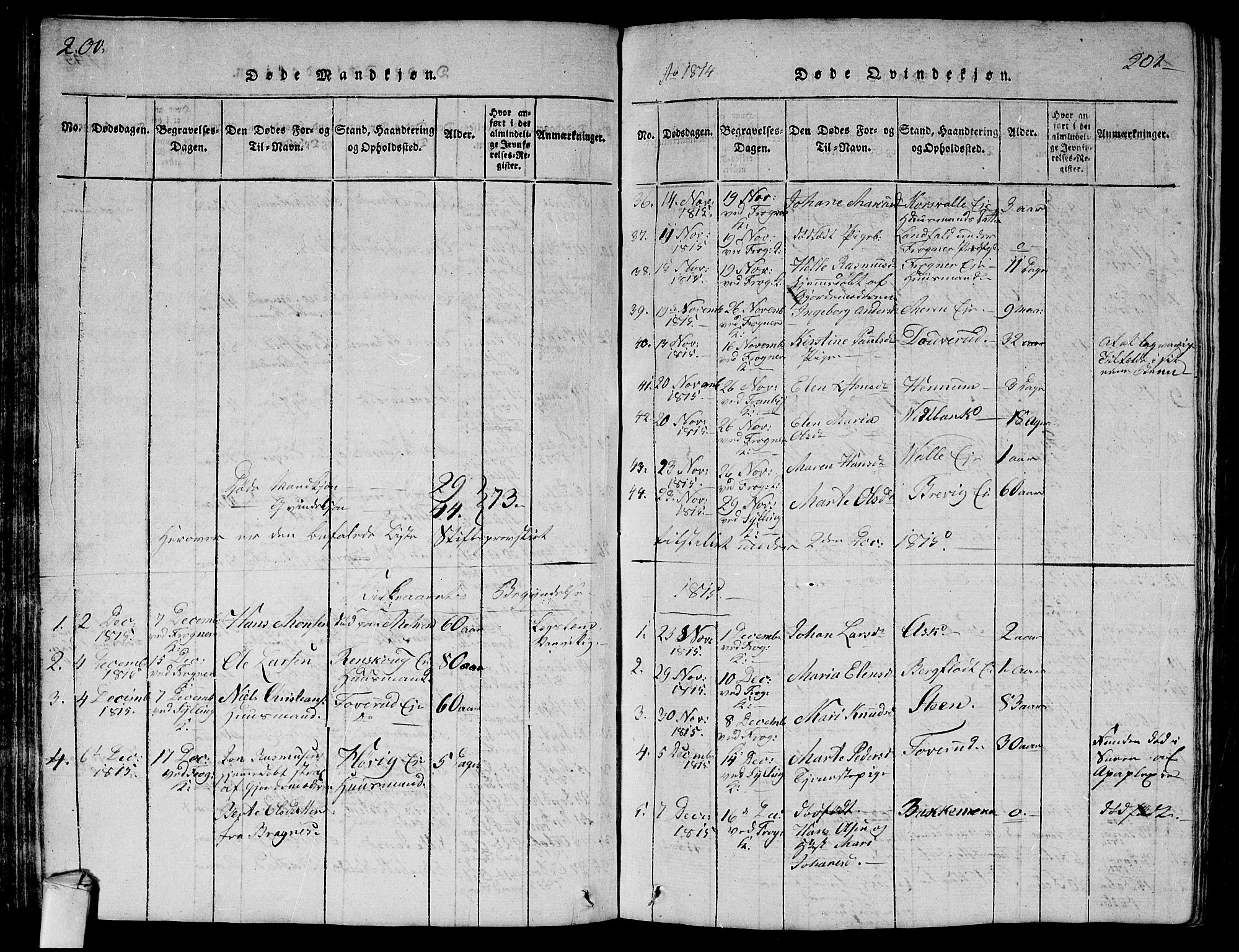 Lier kirkebøker, AV/SAKO-A-230/G/Ga/L0001: Parish register (copy) no. I 1, 1813-1824, p. 200-201