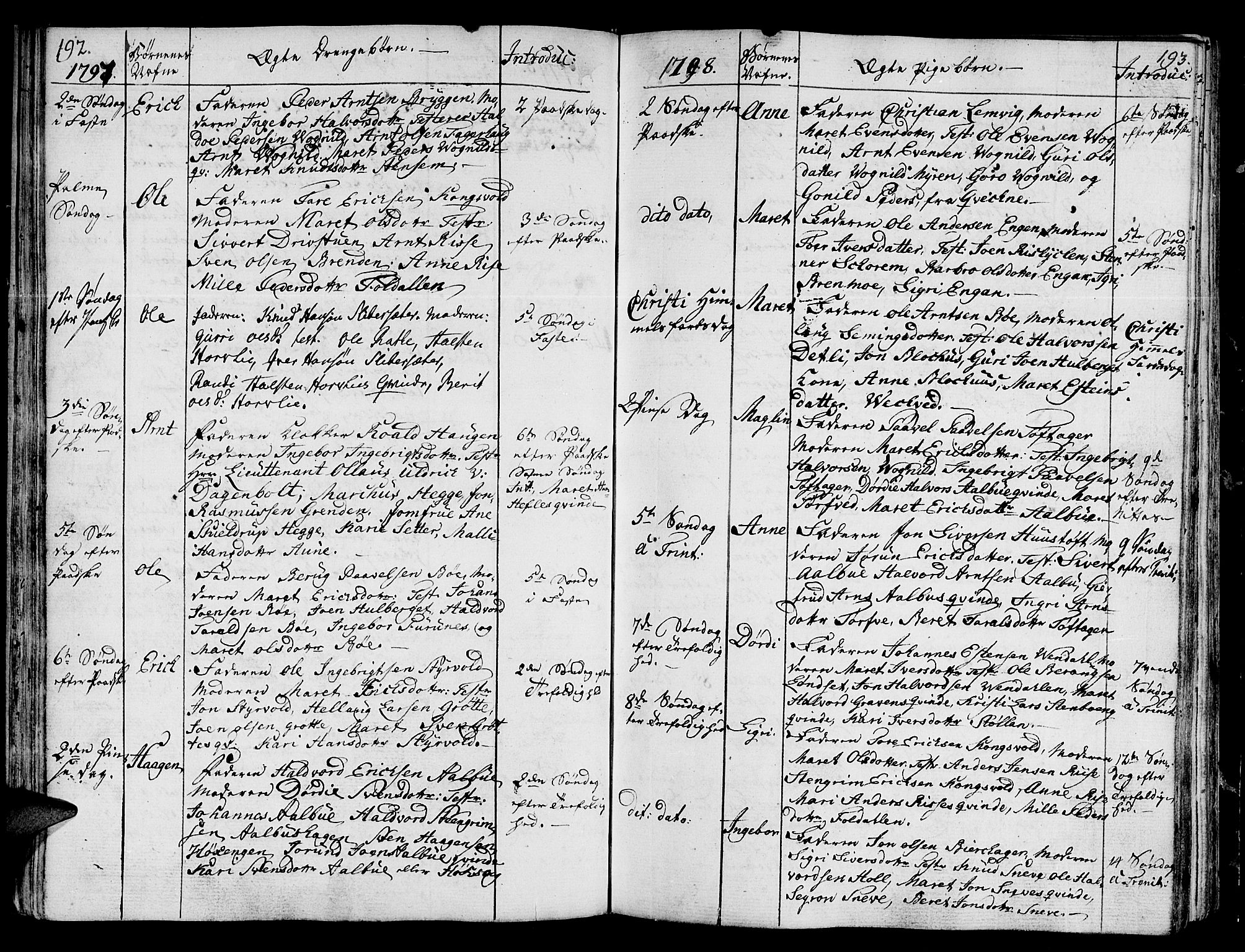 Ministerialprotokoller, klokkerbøker og fødselsregistre - Sør-Trøndelag, SAT/A-1456/678/L0893: Parish register (official) no. 678A03, 1792-1805, p. 192-193