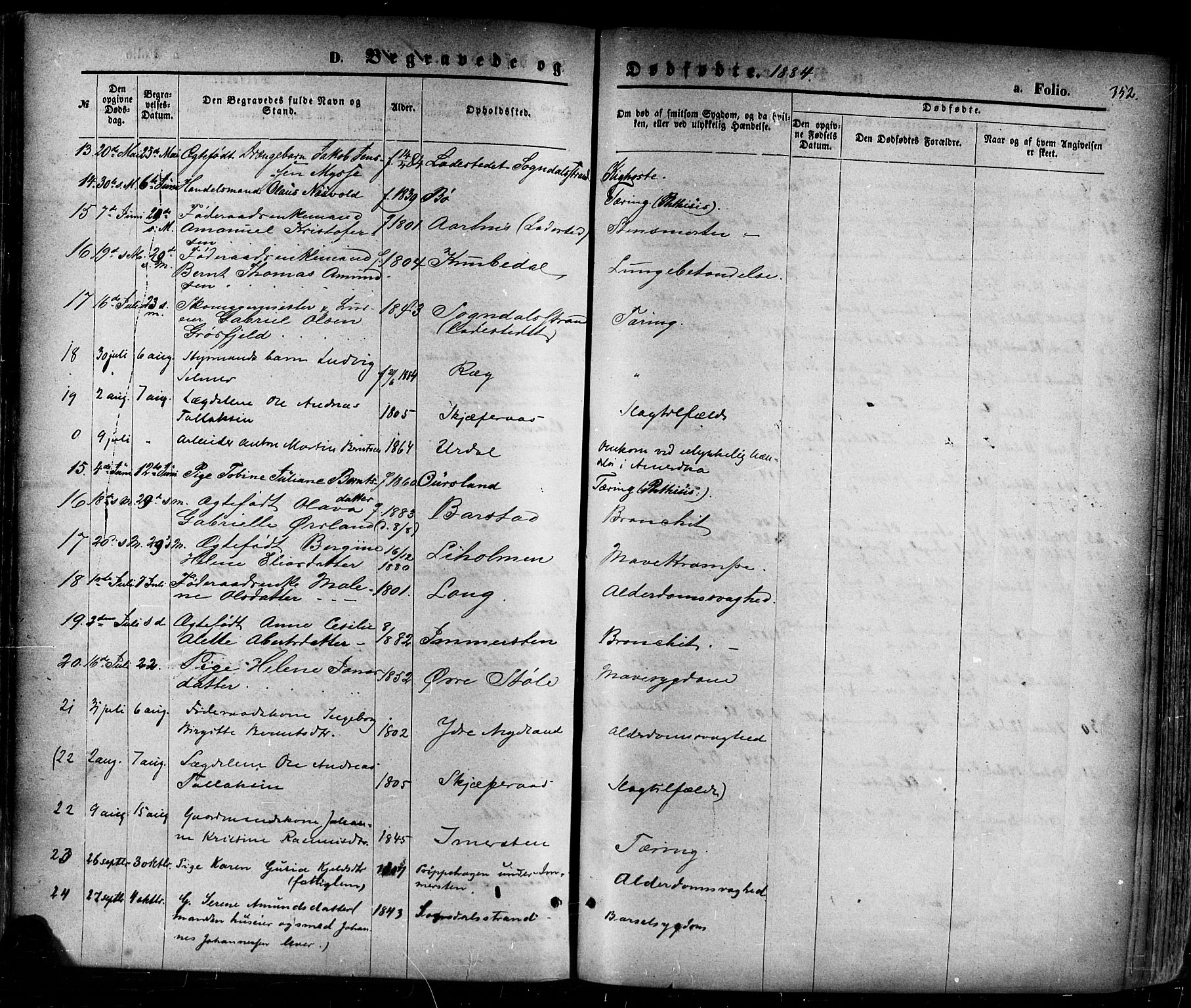 Sokndal sokneprestkontor, AV/SAST-A-101808: Parish register (official) no. A 10, 1874-1886, p. 352