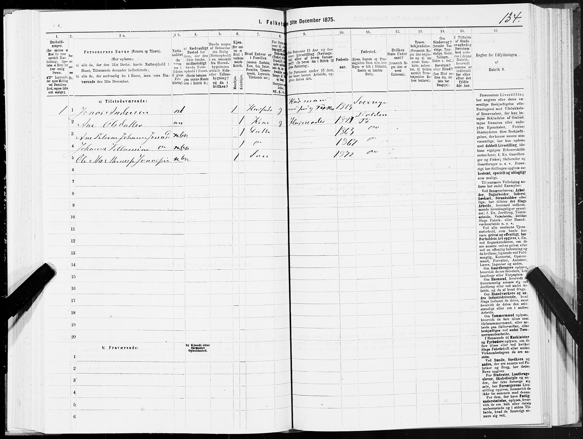 SAT, 1875 census for 1845P Folda, 1875, p. 3134