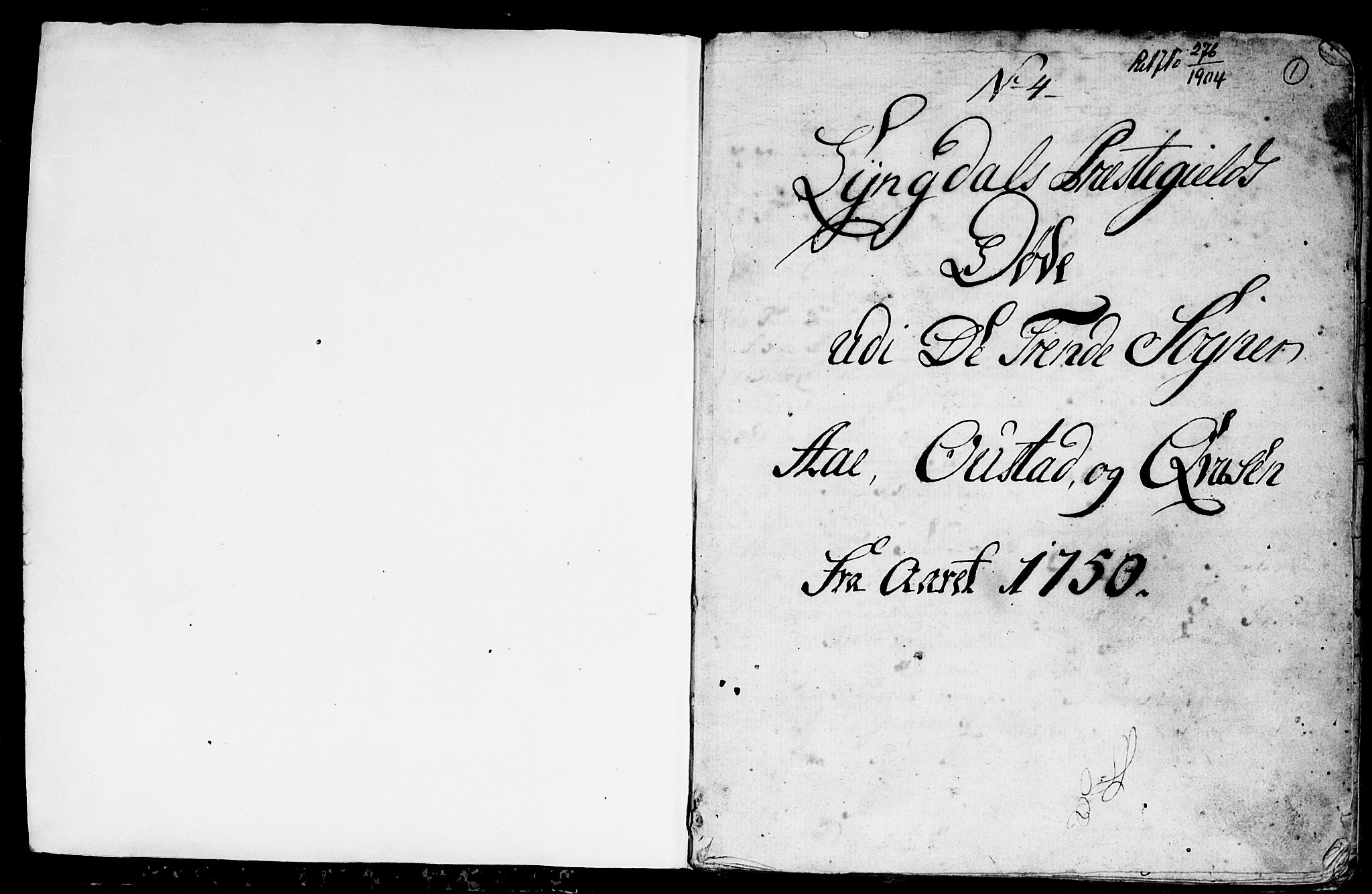 Lyngdal sokneprestkontor, SAK/1111-0029/F/Fa/Fac/L0003: Parish register (official) no. A 3, 1750-1803, p. 1