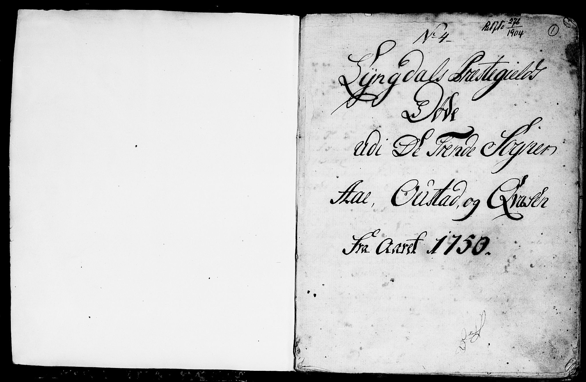 Lyngdal sokneprestkontor, AV/SAK-1111-0029/F/Fa/Fac/L0003: Parish register (official) no. A 3, 1750-1803, p. 1