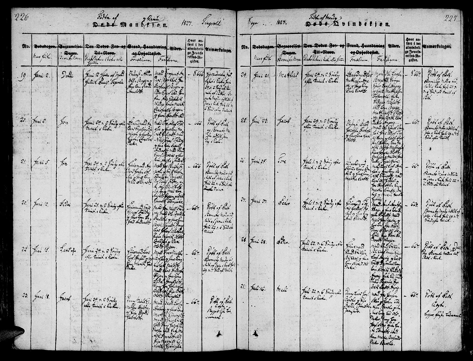 Ministerialprotokoller, klokkerbøker og fødselsregistre - Møre og Romsdal, AV/SAT-A-1454/586/L0982: Parish register (official) no. 586A08, 1819-1829, p. 226-227