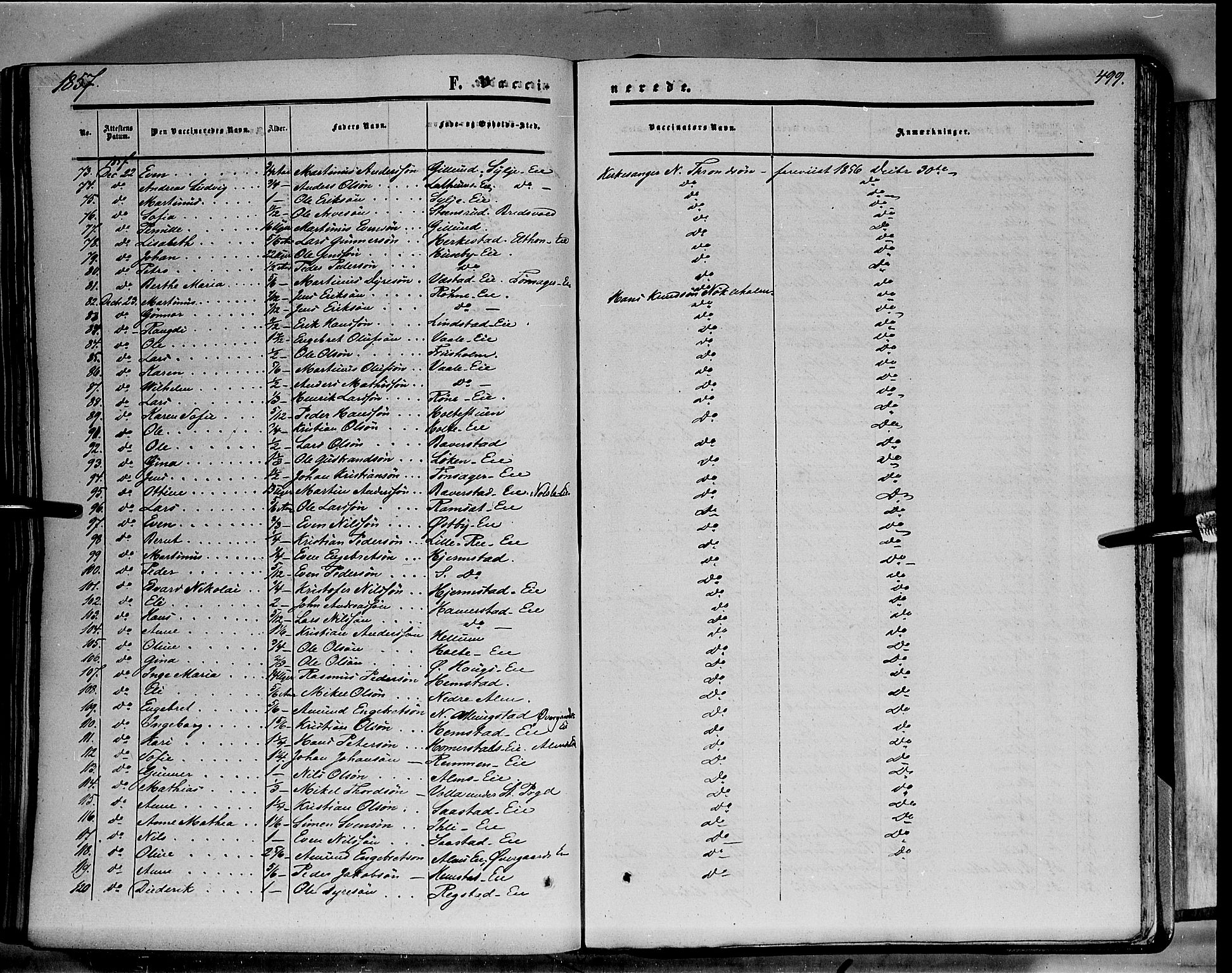 Stange prestekontor, AV/SAH-PREST-002/K/L0012: Parish register (official) no. 12, 1852-1862, p. 499