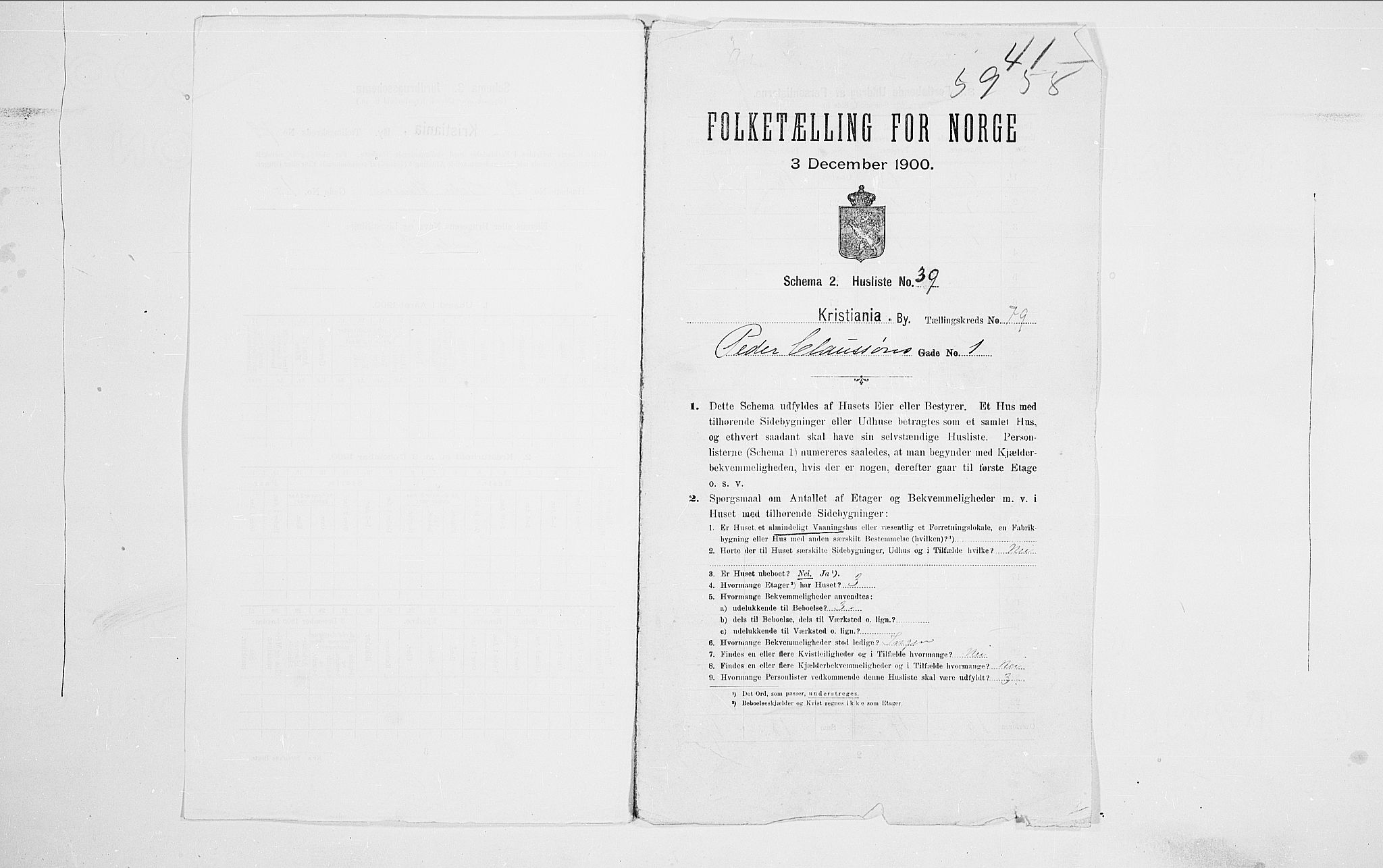 SAO, 1900 census for Kristiania, 1900, p. 71029