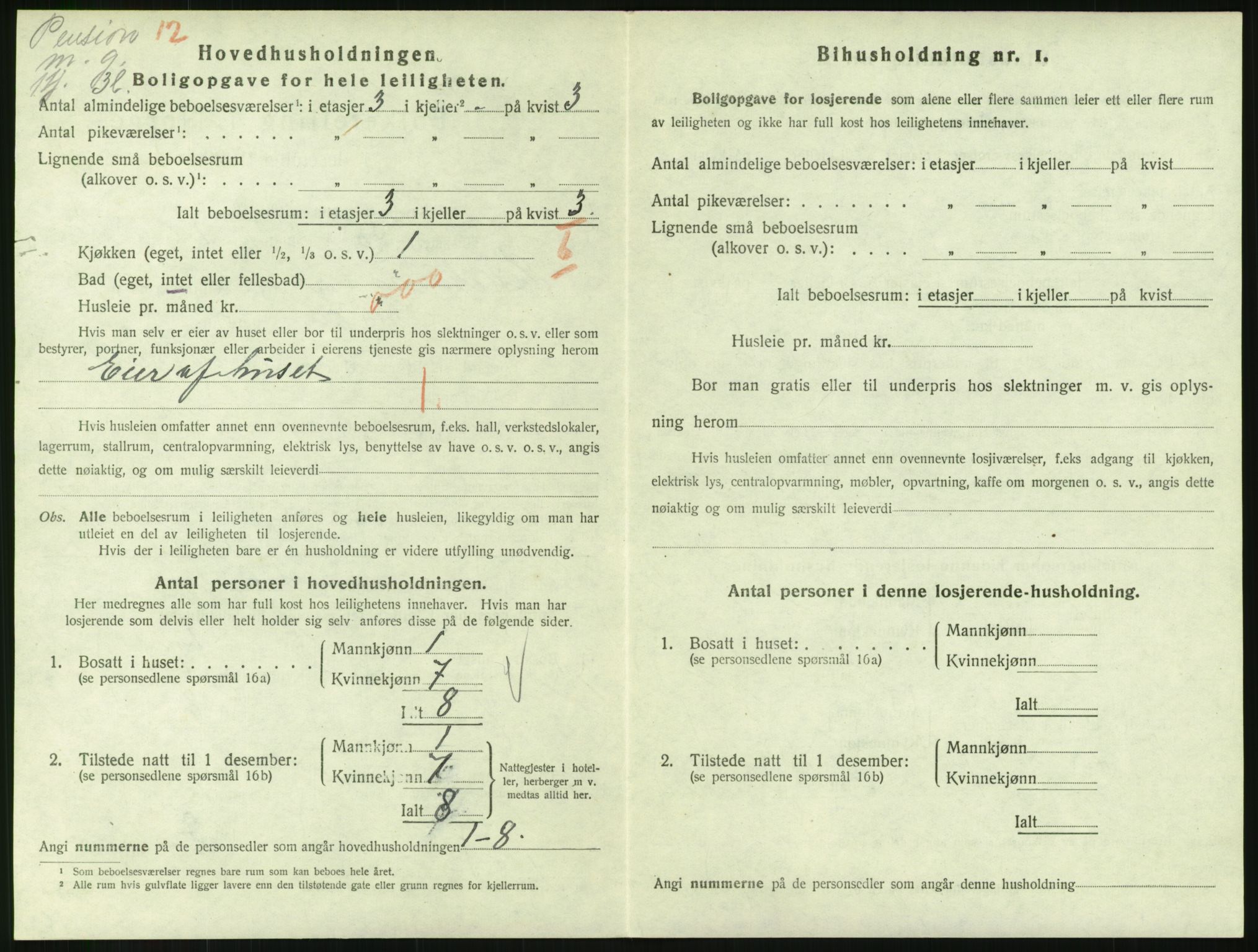 SAH, 1920 census for Lillehammer, 1920, p. 1883