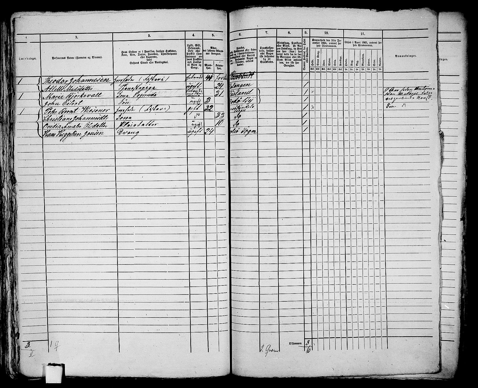 RA, 1865 census for Tromsø, 1865, p. 732