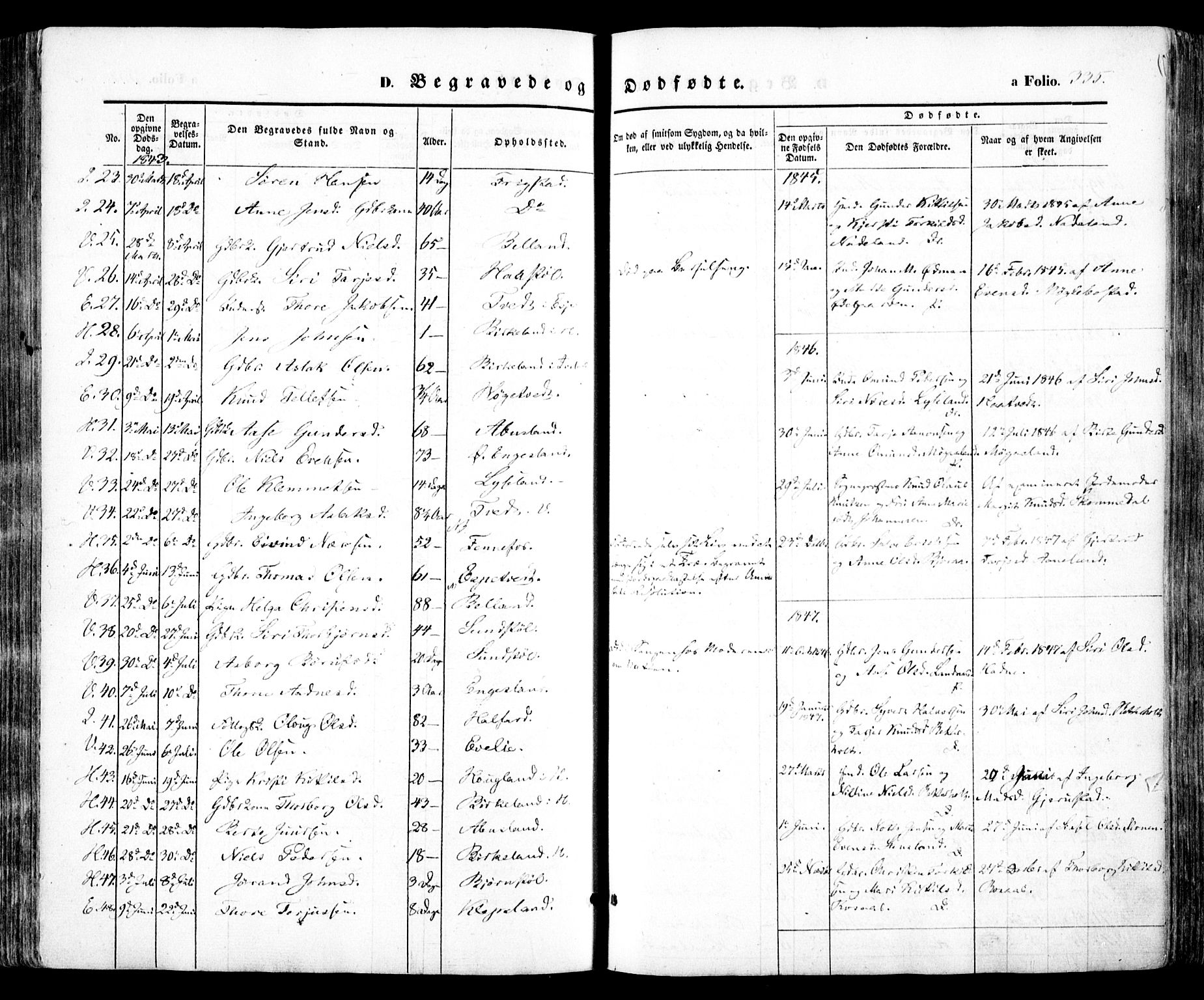 Evje sokneprestkontor, AV/SAK-1111-0008/F/Fa/Faa/L0005: Parish register (official) no. A 5, 1843-1865, p. 335