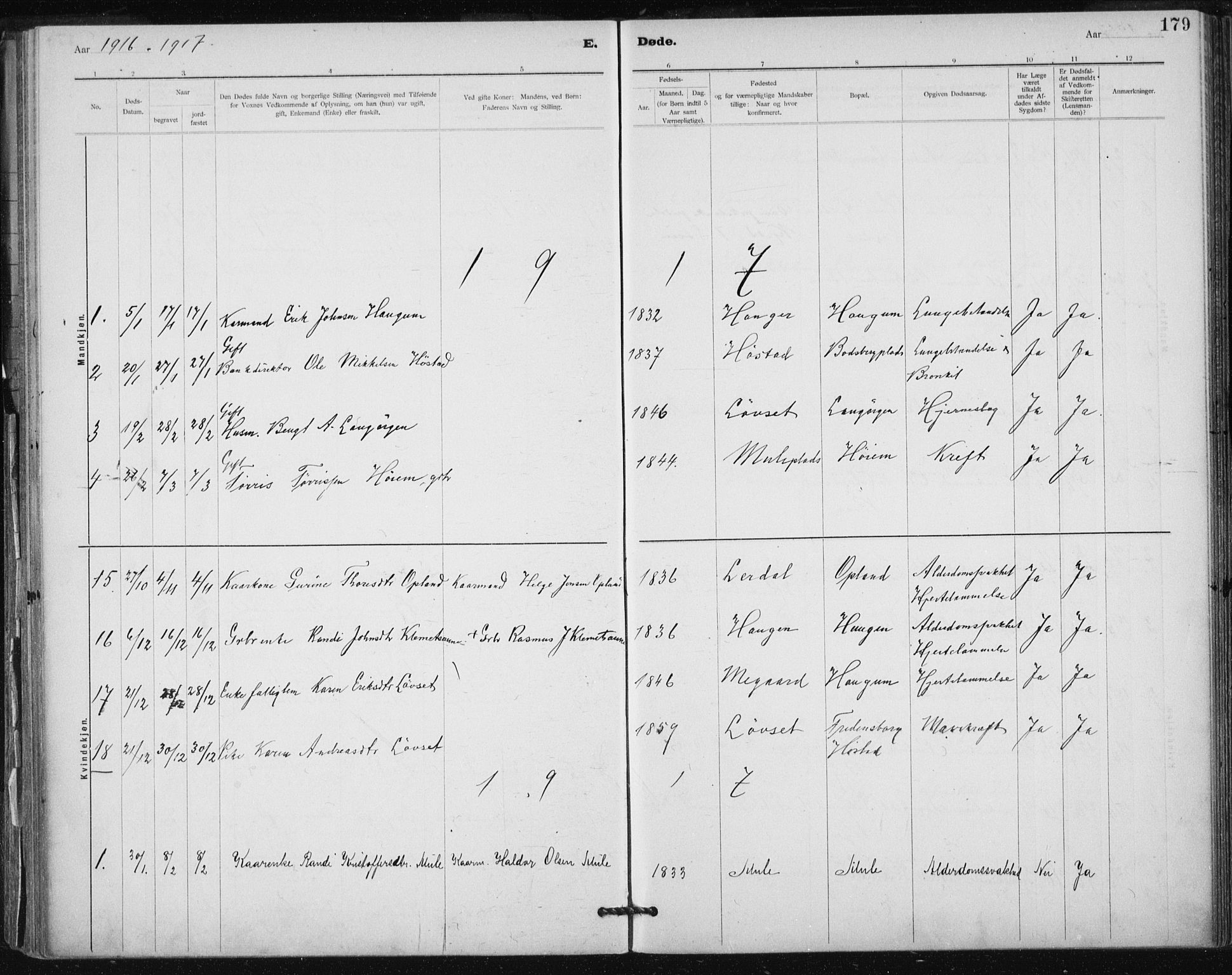 Ministerialprotokoller, klokkerbøker og fødselsregistre - Sør-Trøndelag, SAT/A-1456/612/L0381: Parish register (official) no. 612A13, 1907-1923, p. 179
