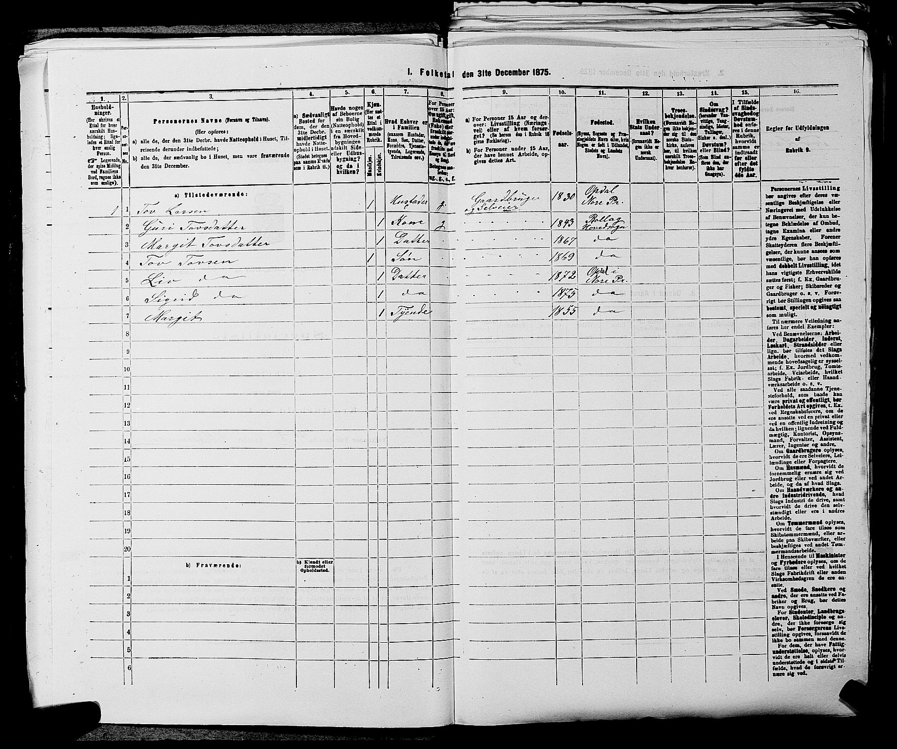 SAKO, 1875 census for 0633P Nore, 1875, p. 499