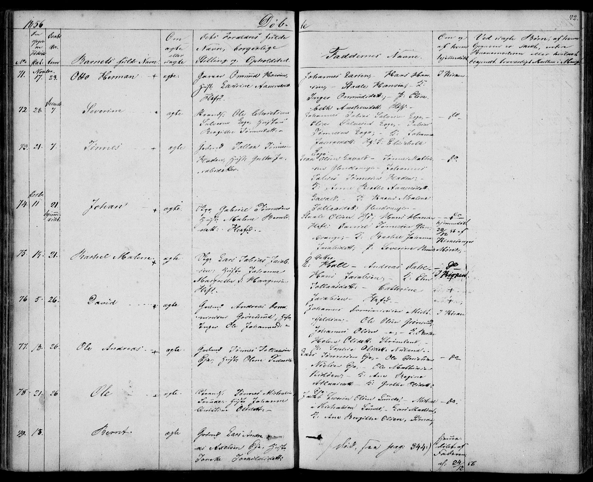 Flekkefjord sokneprestkontor, SAK/1111-0012/F/Fb/Fbc/L0005: Parish register (copy) no. B 5, 1846-1866, p. 102