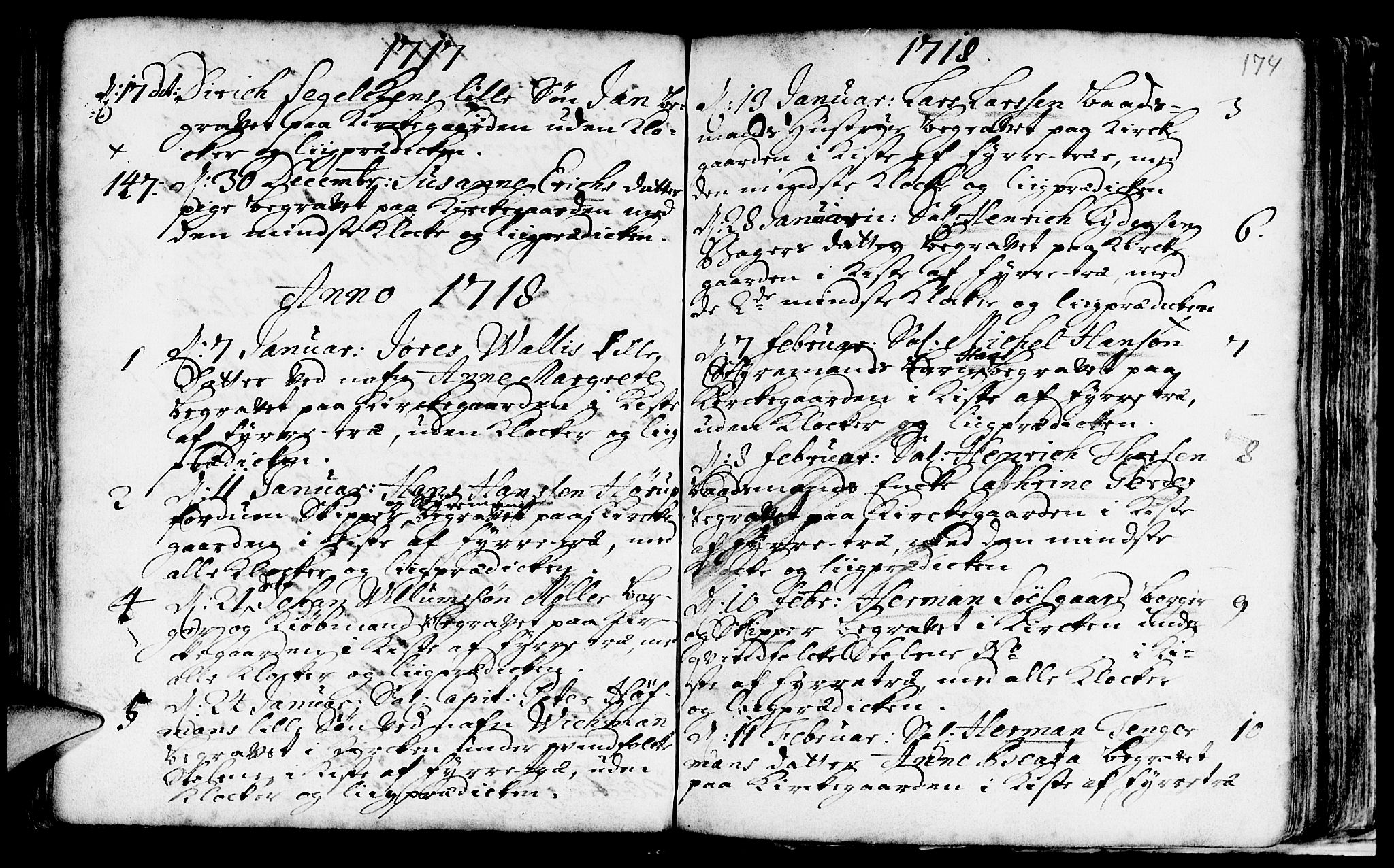 Nykirken Sokneprestembete, SAB/A-77101/H/Haa/L0009: Parish register (official) no. A 9, 1689-1759, p. 174