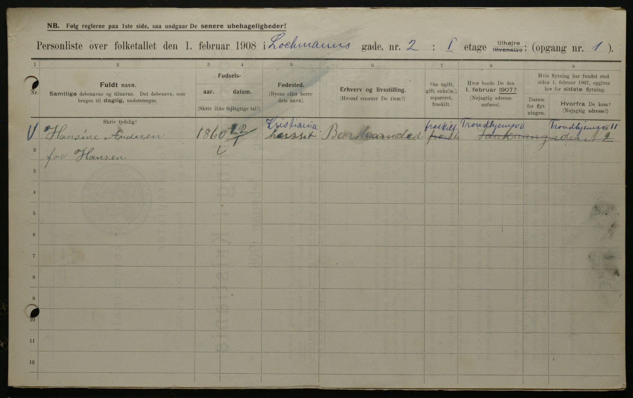 OBA, Municipal Census 1908 for Kristiania, 1908, p. 73472