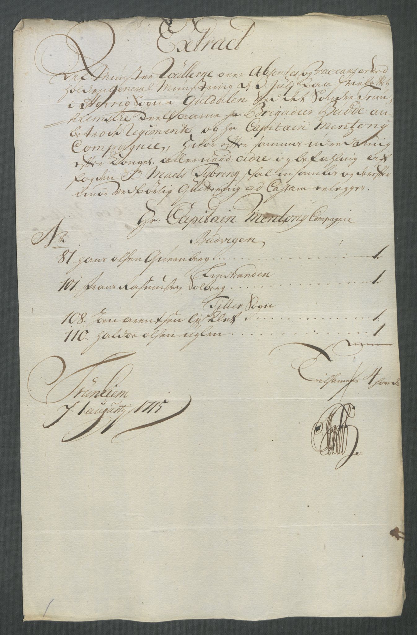 Rentekammeret inntil 1814, Reviderte regnskaper, Fogderegnskap, AV/RA-EA-4092/R61/L4115: Fogderegnskap Strinda og Selbu, 1715-1716, p. 121