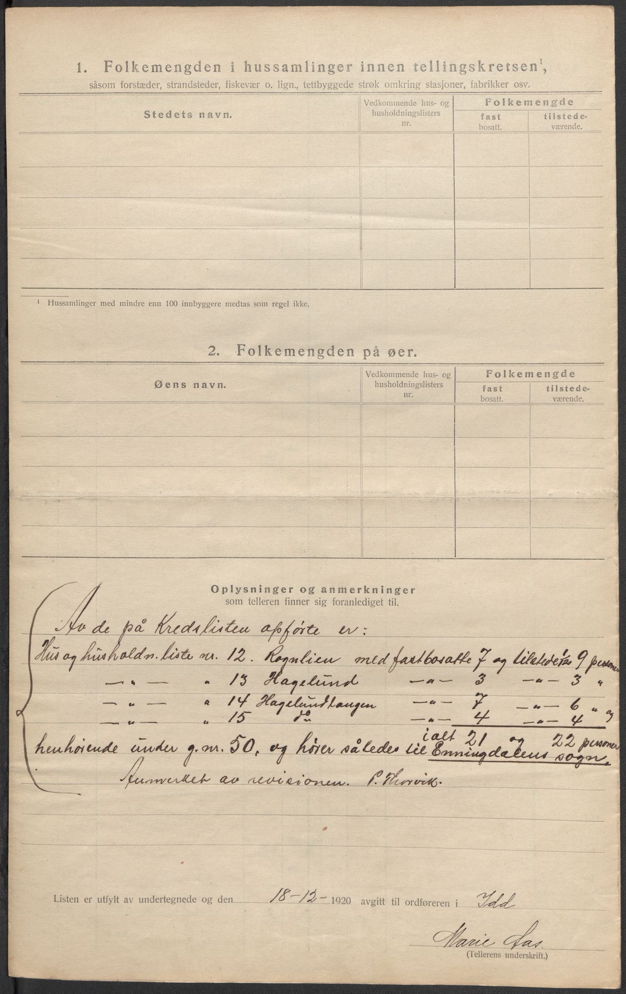 SAO, 1920 census for Idd, 1920, p. 31