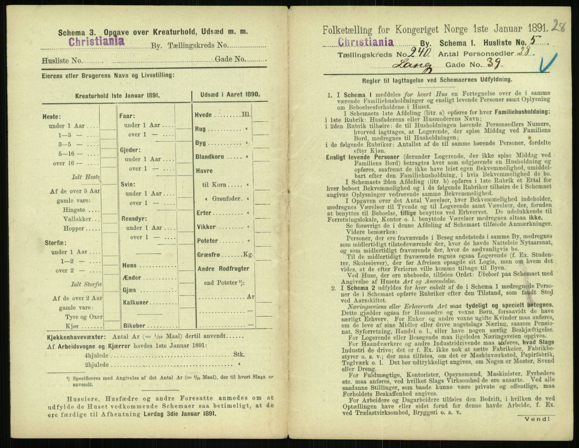 RA, 1891 census for 0301 Kristiania, 1891, p. 145831