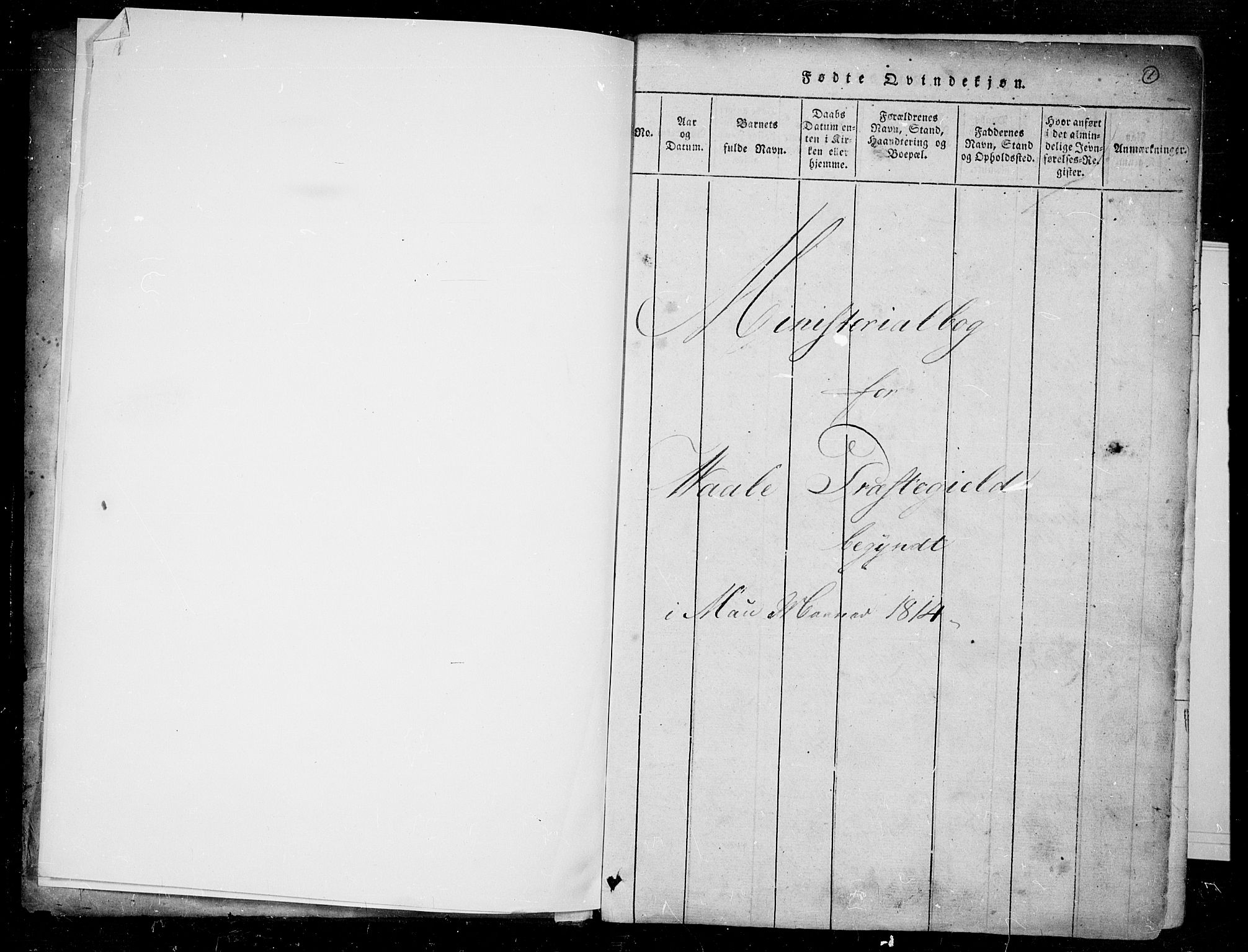 Våle kirkebøker, AV/SAKO-A-334/F/Fa/L0007: Parish register (official) no. I 7, 1814-1824, p. 0-1