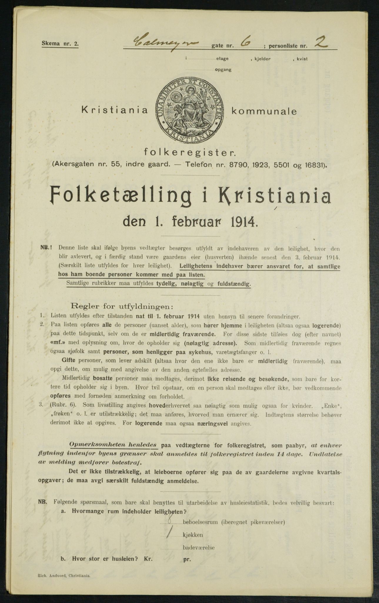 OBA, Municipal Census 1914 for Kristiania, 1914, p. 11537