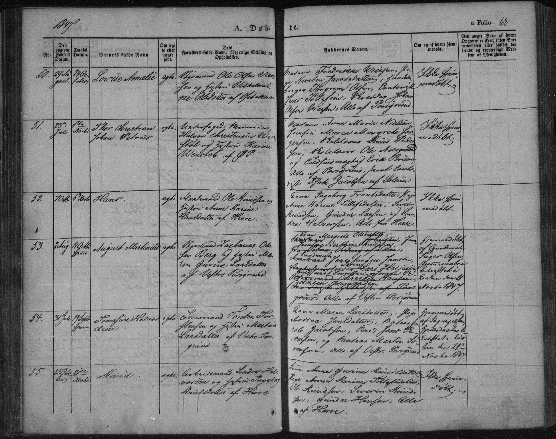 Porsgrunn kirkebøker , AV/SAKO-A-104/F/Fa/L0006: Parish register (official) no. 6, 1841-1857, p. 68
