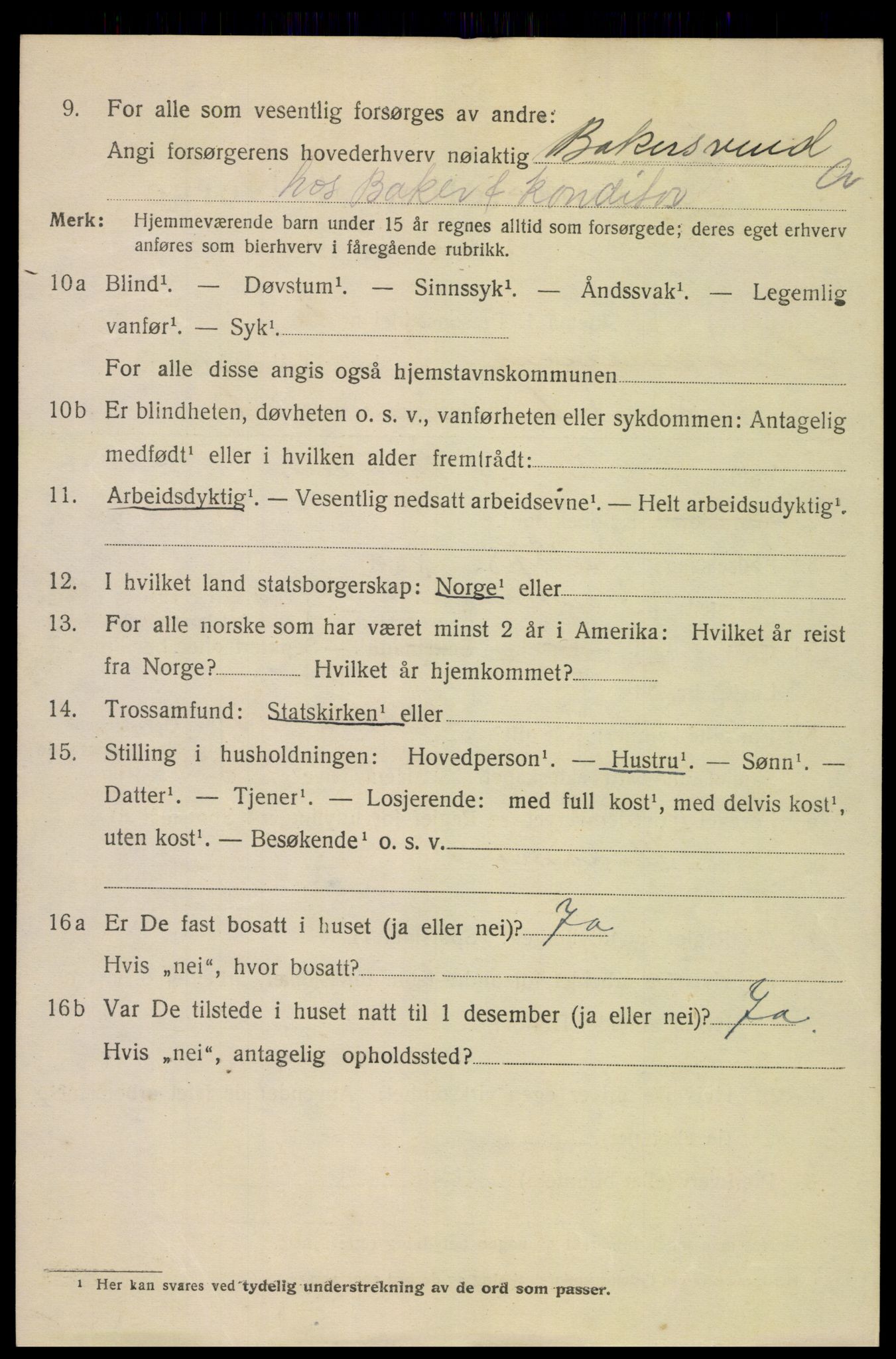 SAH, 1920 census for Lillehammer, 1920, p. 7649