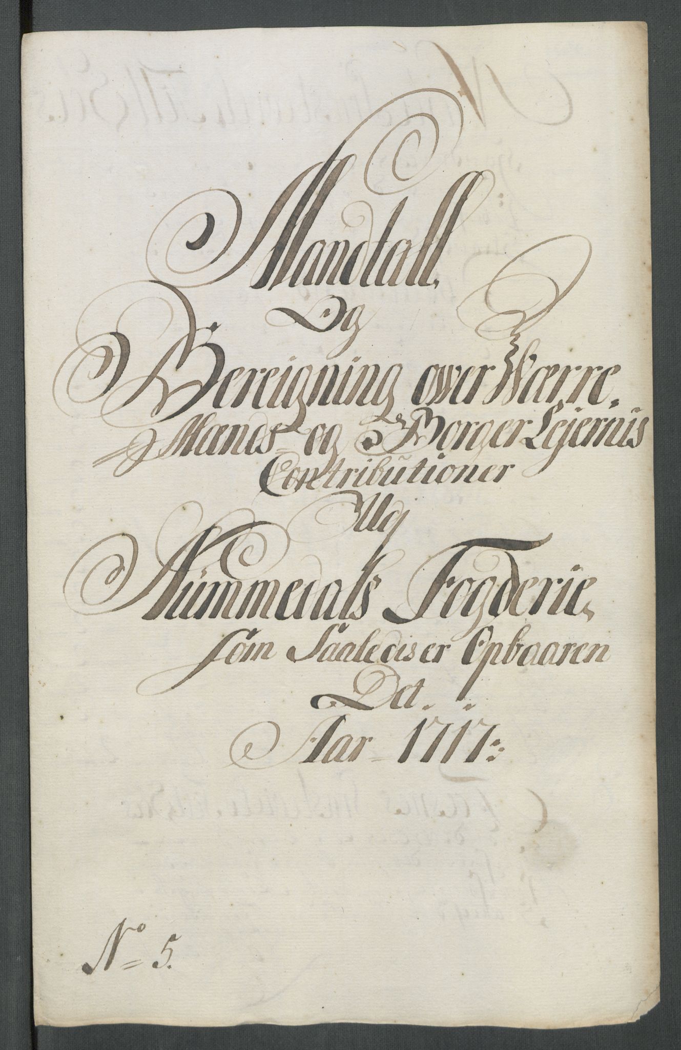 Rentekammeret inntil 1814, Reviderte regnskaper, Fogderegnskap, RA/EA-4092/R64/L4438: Fogderegnskap Namdal, 1717, p. 106