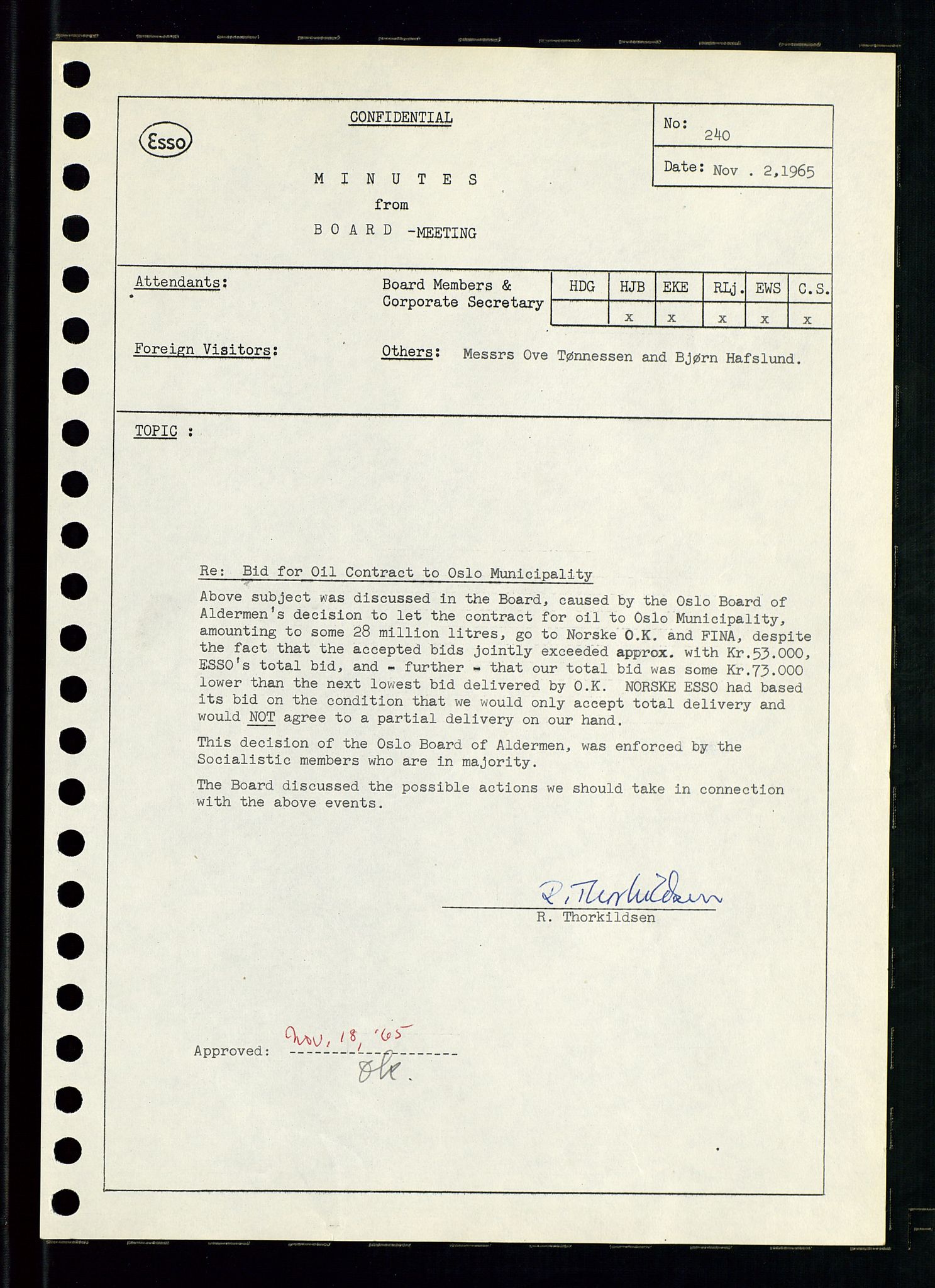 Pa 0982 - Esso Norge A/S, AV/SAST-A-100448/A/Aa/L0002/0001: Den administrerende direksjon Board minutes (styrereferater) / Den administrerende direksjon Board minutes (styrereferater), 1965, p. 28