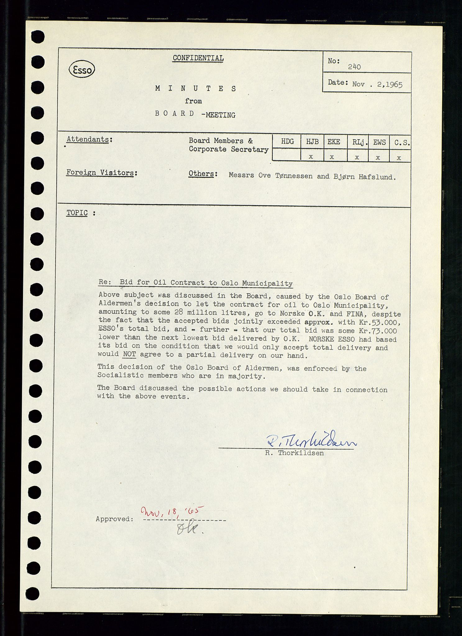 Pa 0982 - Esso Norge A/S, SAST/A-100448/A/Aa/L0002/0001: Den administrerende direksjon Board minutes (styrereferater) / Den administrerende direksjon Board minutes (styrereferater), 1965, p. 28