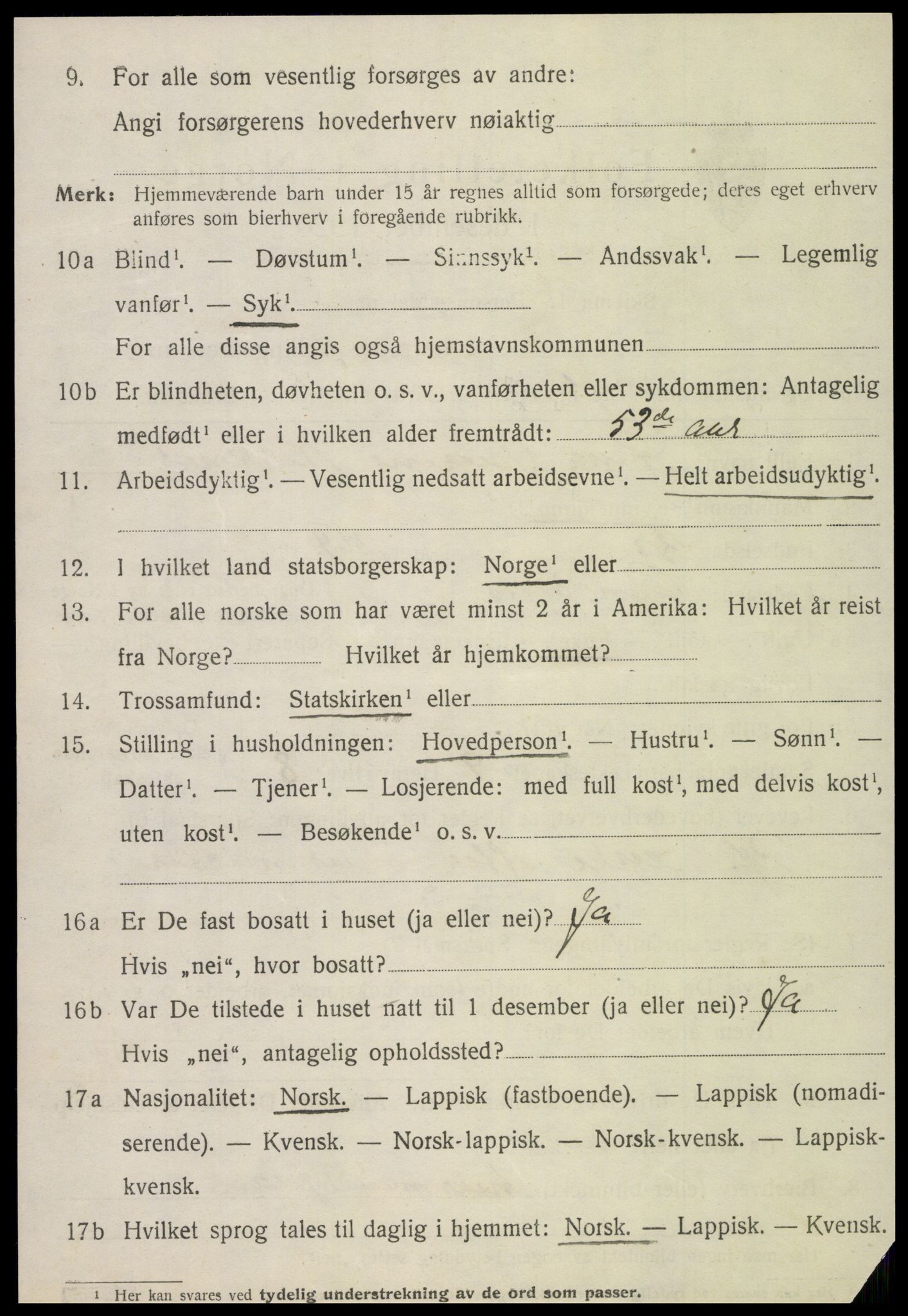 SAT, 1920 census for Egge, 1920, p. 3845