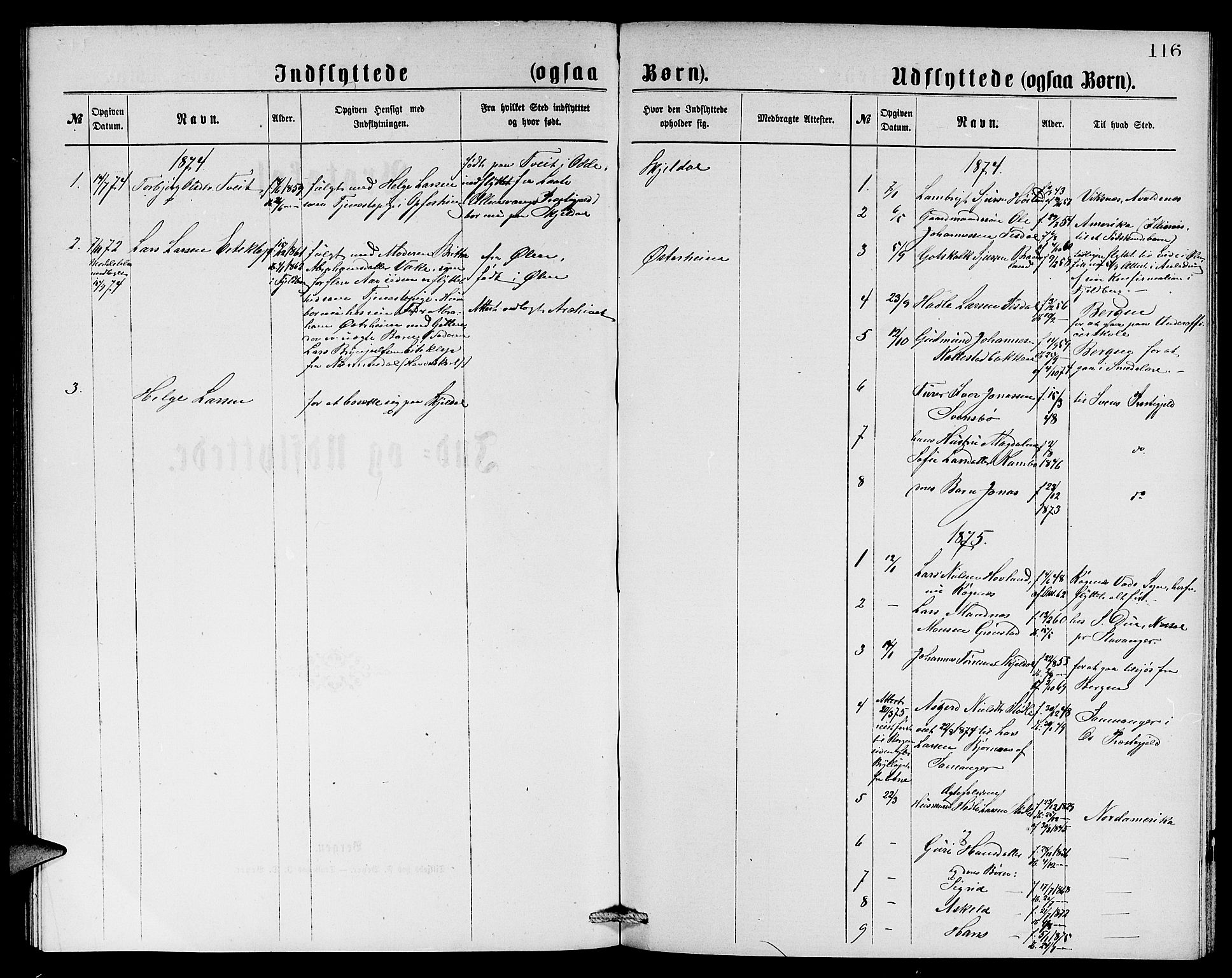 Etne sokneprestembete, SAB/A-75001/H/Hab: Parish register (copy) no. A 4, 1874-1878, p. 116