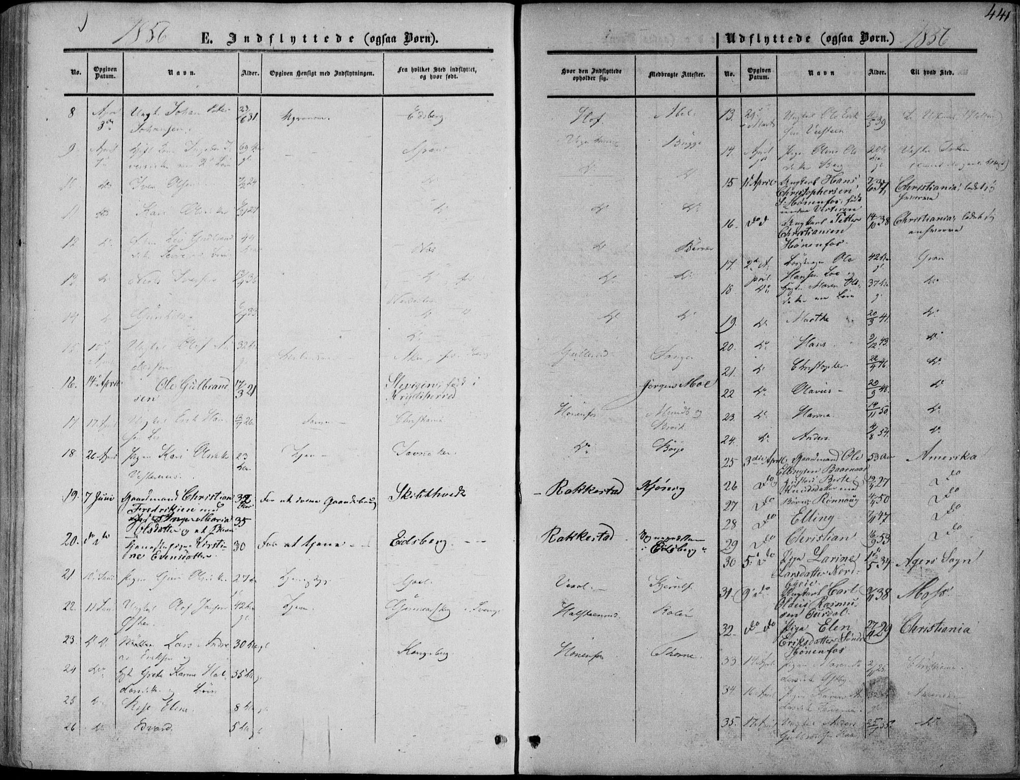 Norderhov kirkebøker, AV/SAKO-A-237/F/Fa/L0012: Parish register (official) no. 12, 1856-1865, p. 441