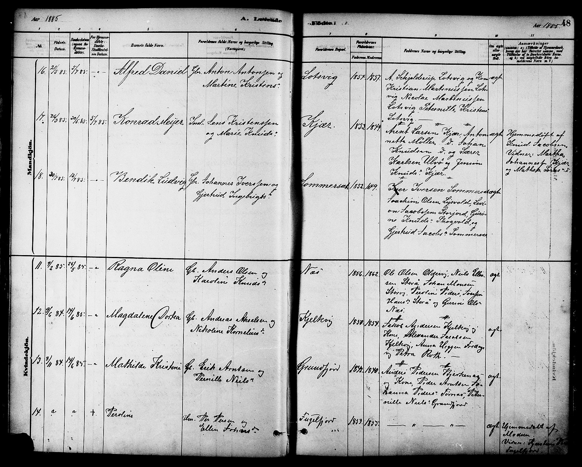 Ministerialprotokoller, klokkerbøker og fødselsregistre - Nordland, AV/SAT-A-1459/861/L0868: Parish register (official) no. 861A03, 1879-1889, p. 48