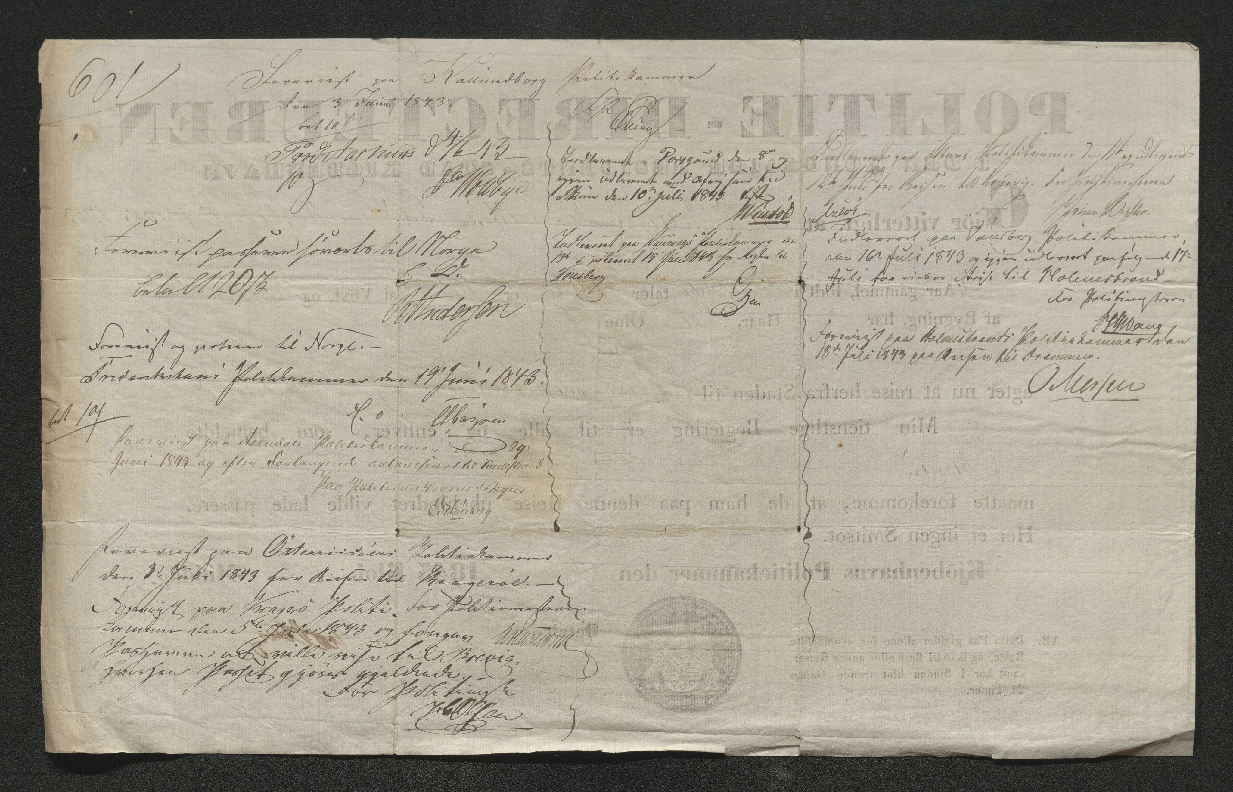 Drammen politikammer, AV/SAKO-A-623/I/Ia/Iab/L0007: Innleverte pass, 1843-1844, p. 179